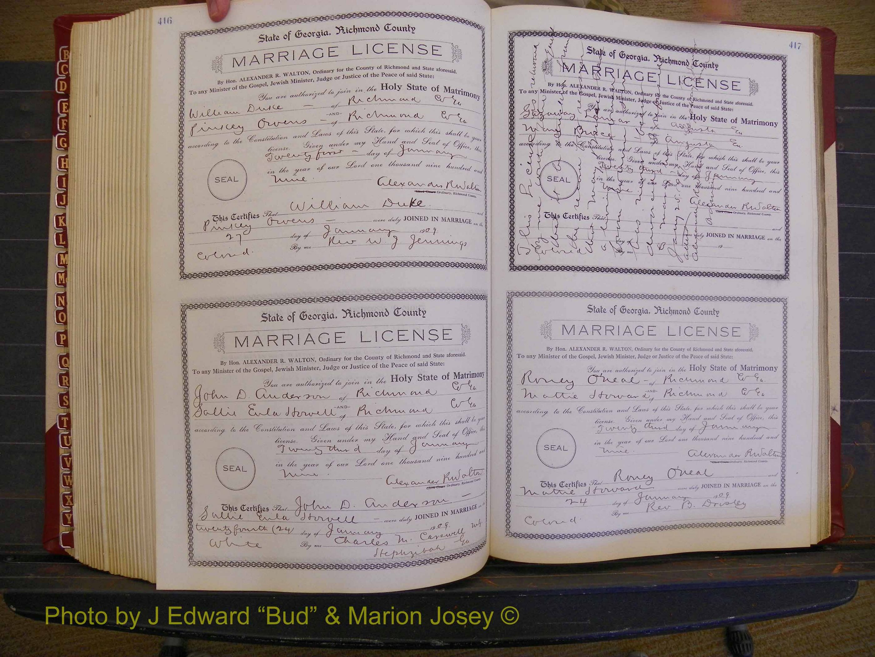 Richmond Marriages, Book EE, 1907-1909 P 416-417.JPG