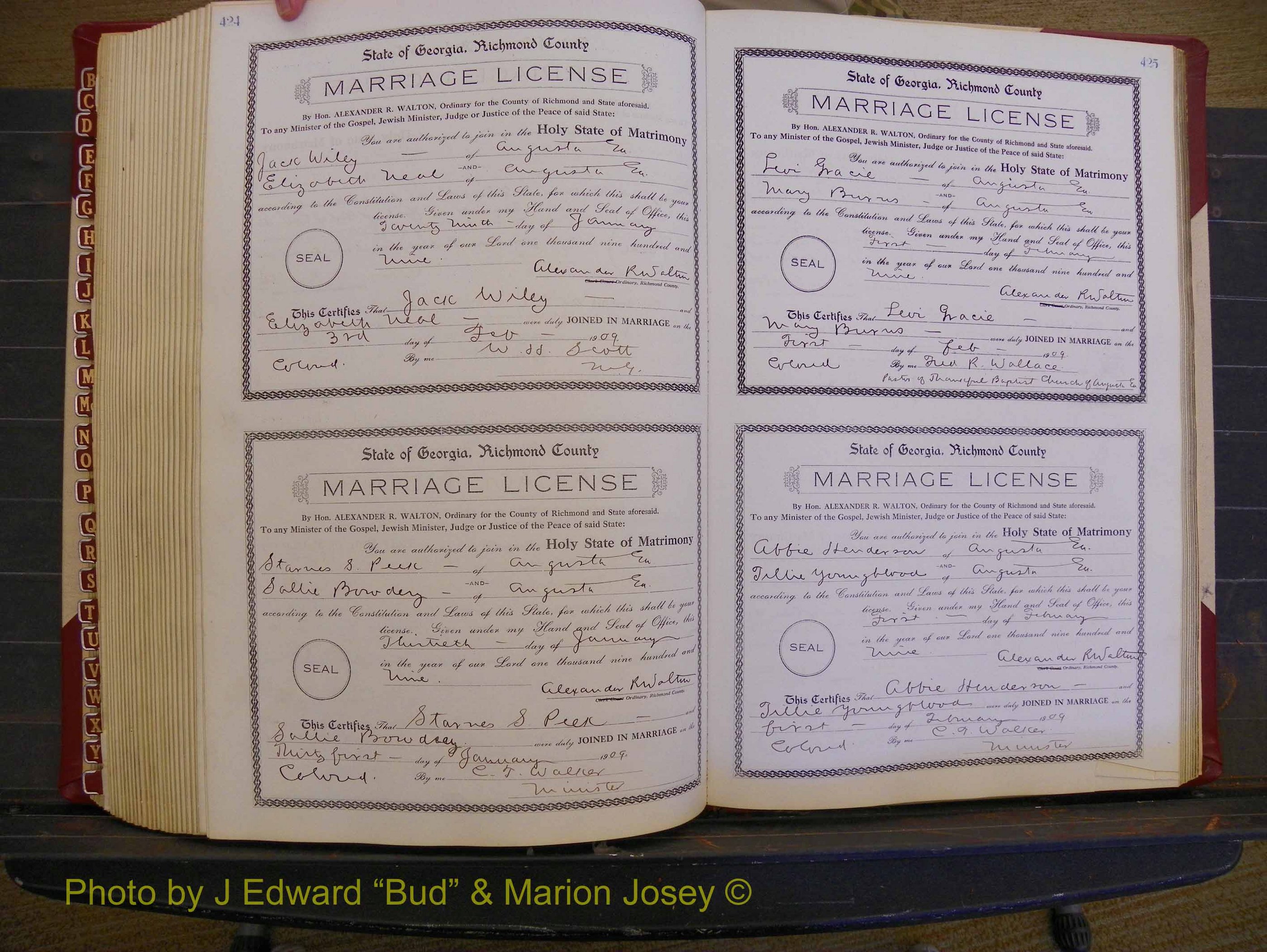 Richmond Marriages, Book EE, 1907-1909 P 424-425.JPG