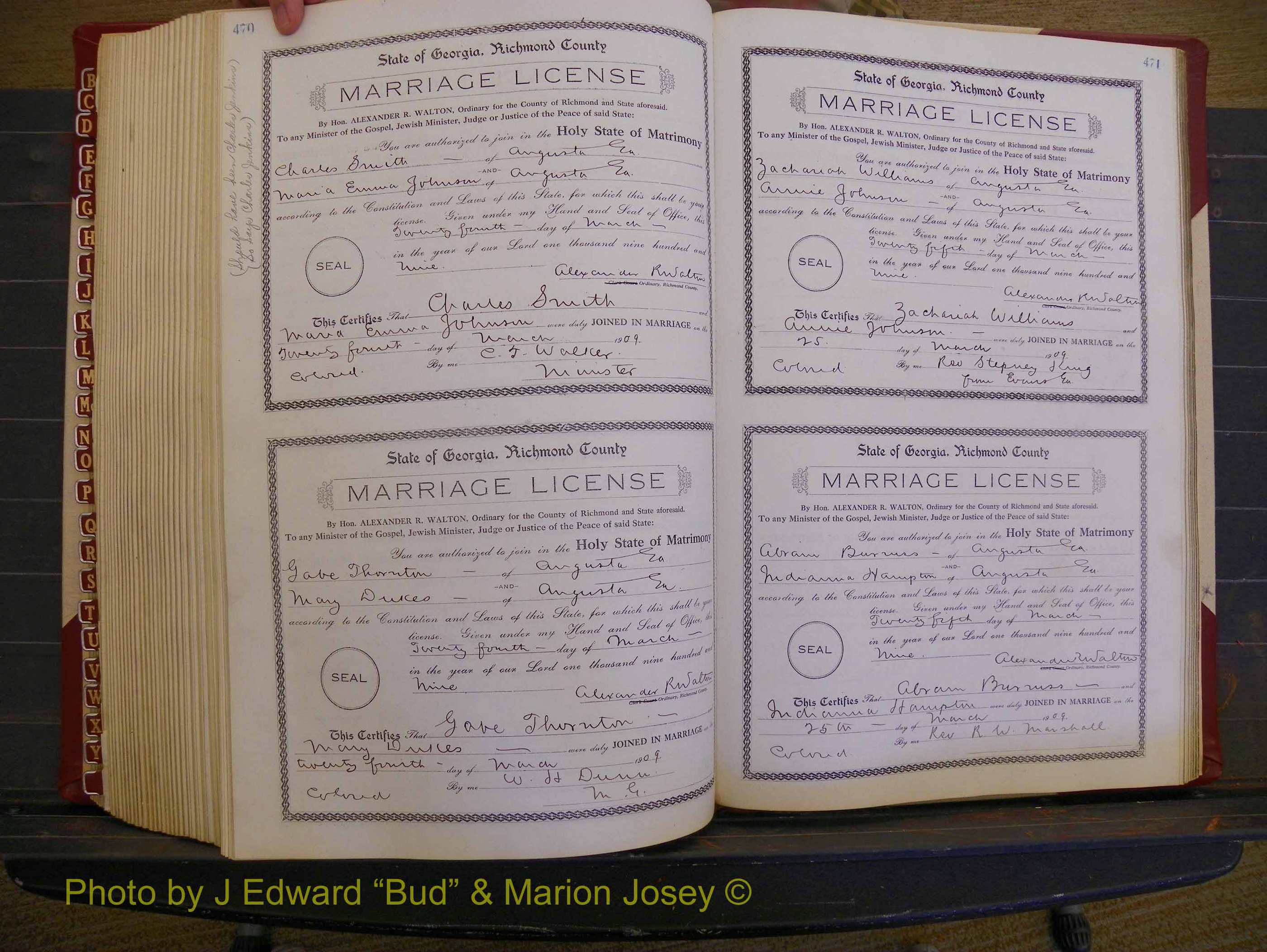 Richmond Marriages, Book EE, 1907-1909 P 470-471.JPG