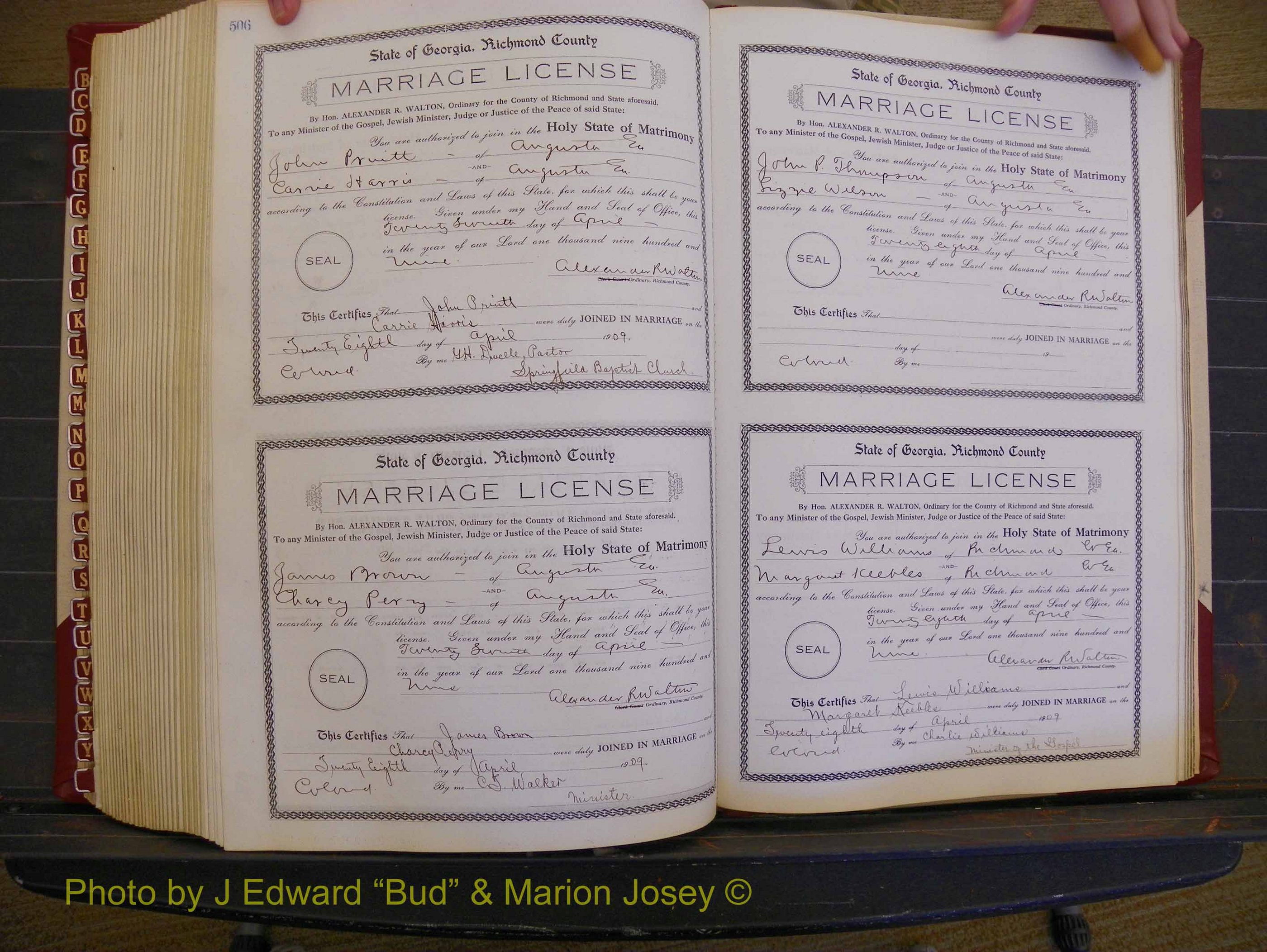 Richmond Marriages, Book EE, 1907-1909 P 506-507.JPG