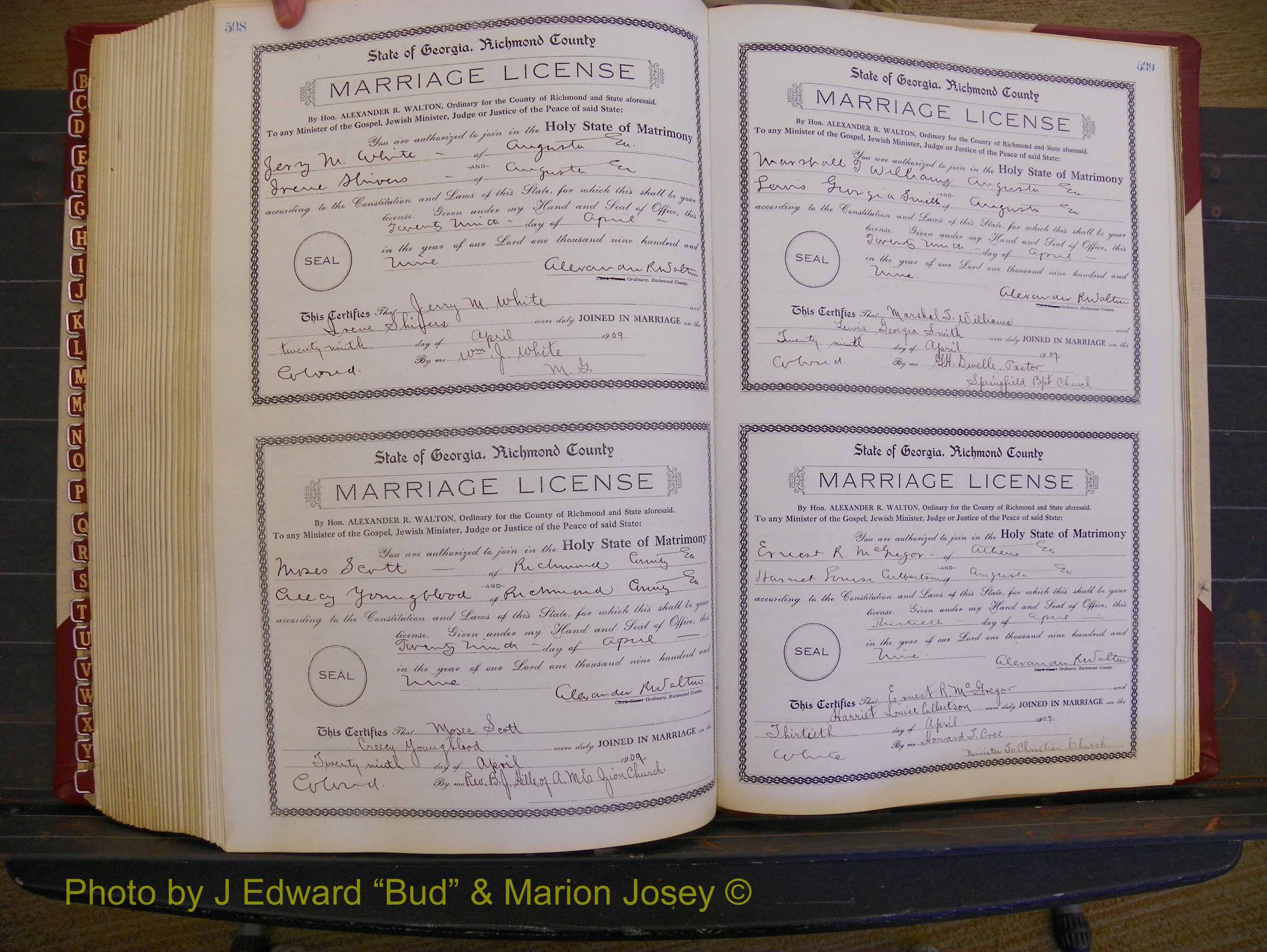 Richmond Marriages, Book EE, 1907-1909 P 508-509.JPG