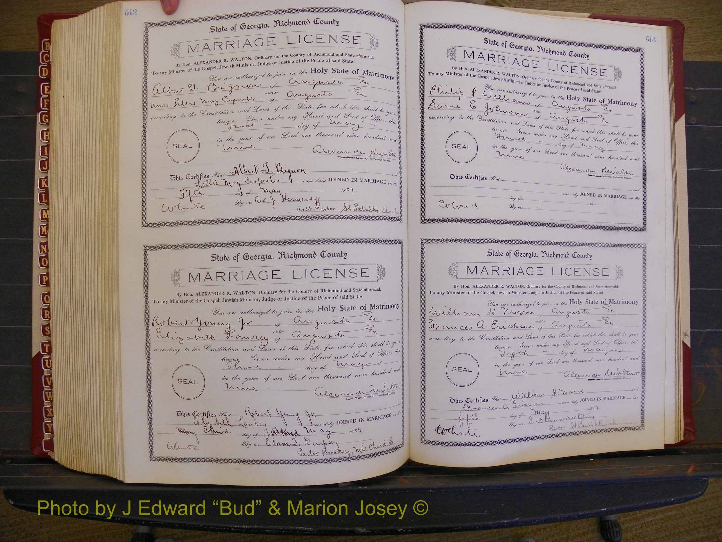 Richmond Marriages, Book EE, 1907-1909 P 512-513.JPG