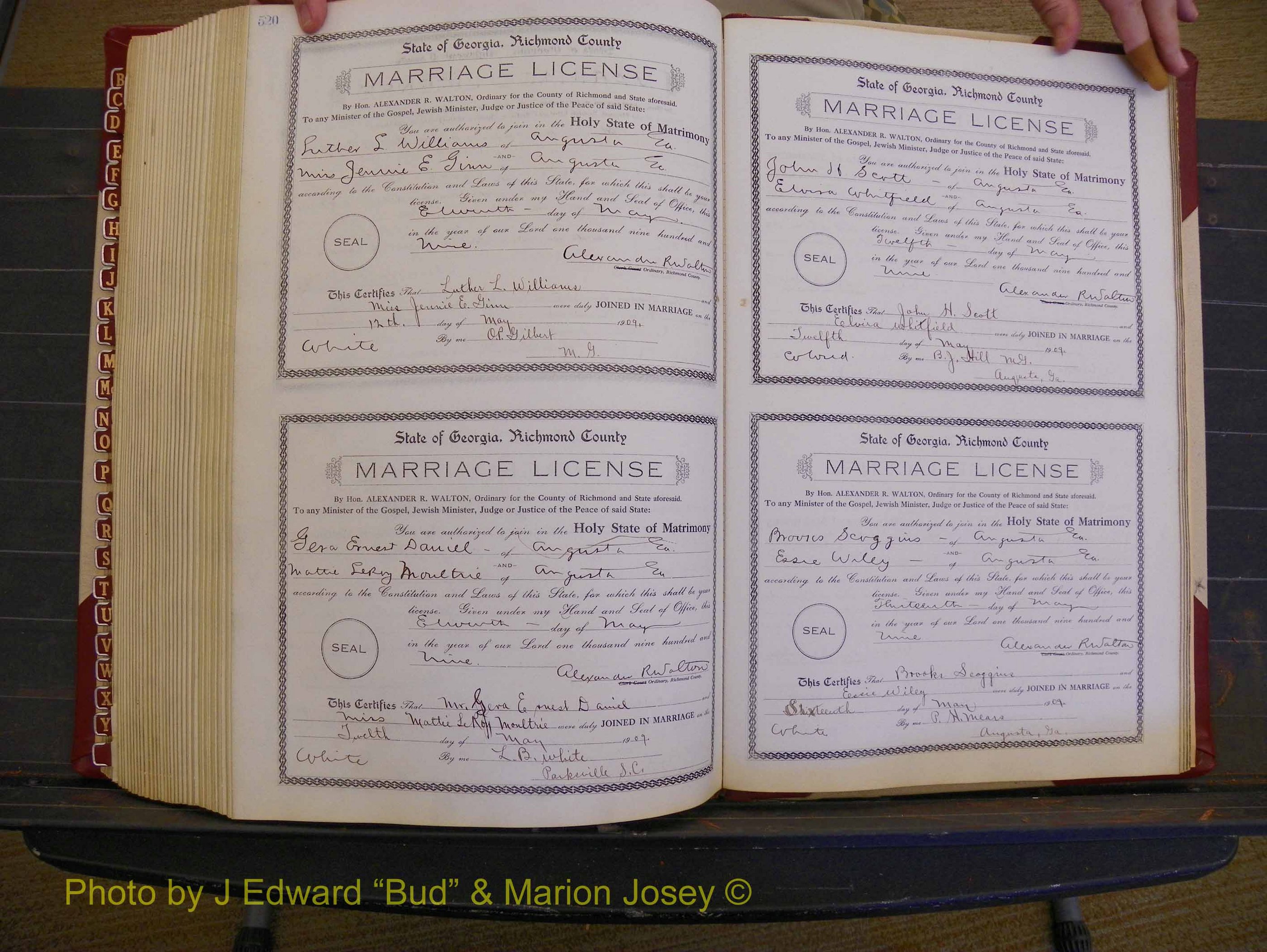 Richmond Marriages, Book EE, 1907-1909 P 520-521.JPG