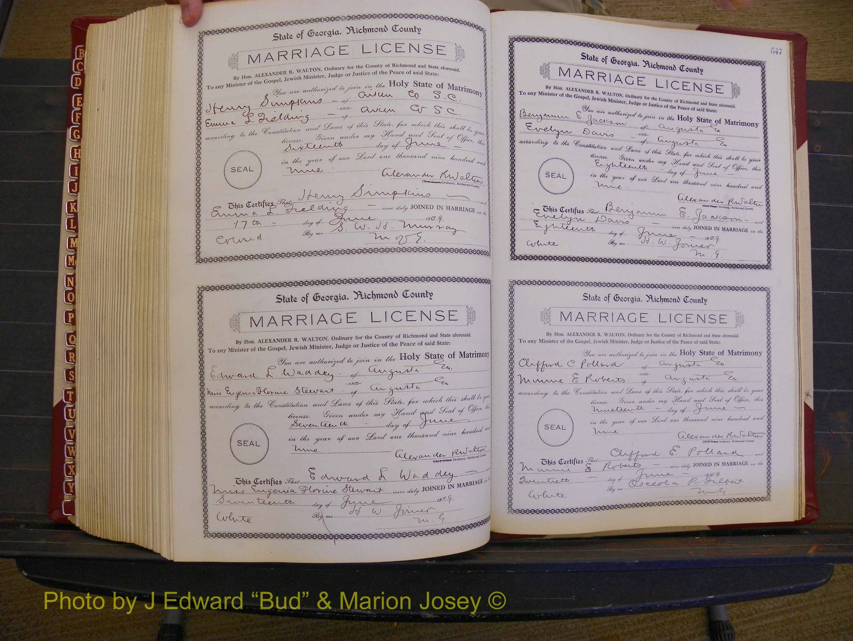 Richmond Marriages, Book EE, 1907-1909 P 546-547.JPG