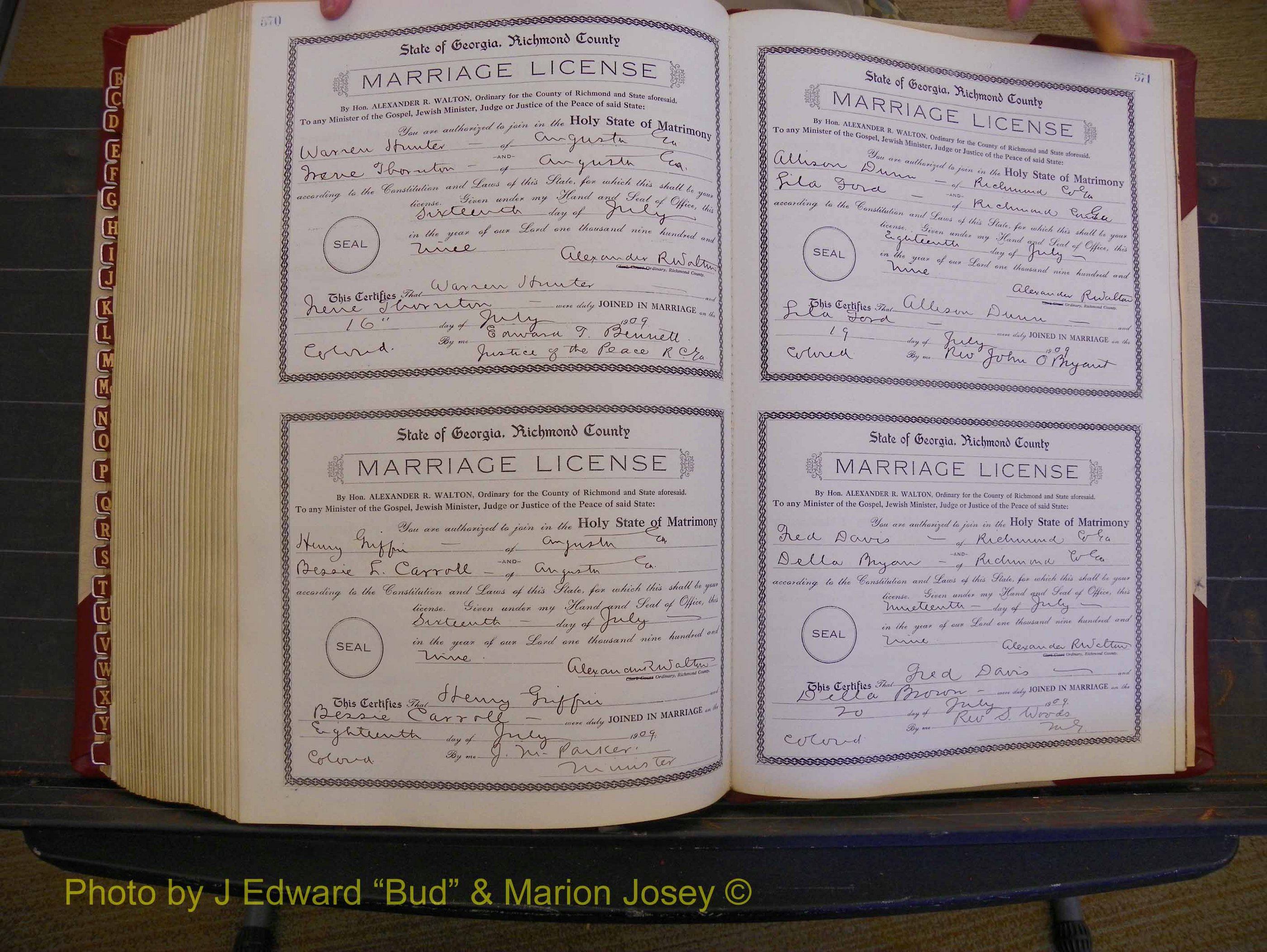 Richmond Marriages, Book EE, 1907-1909 P 570-571.JPG