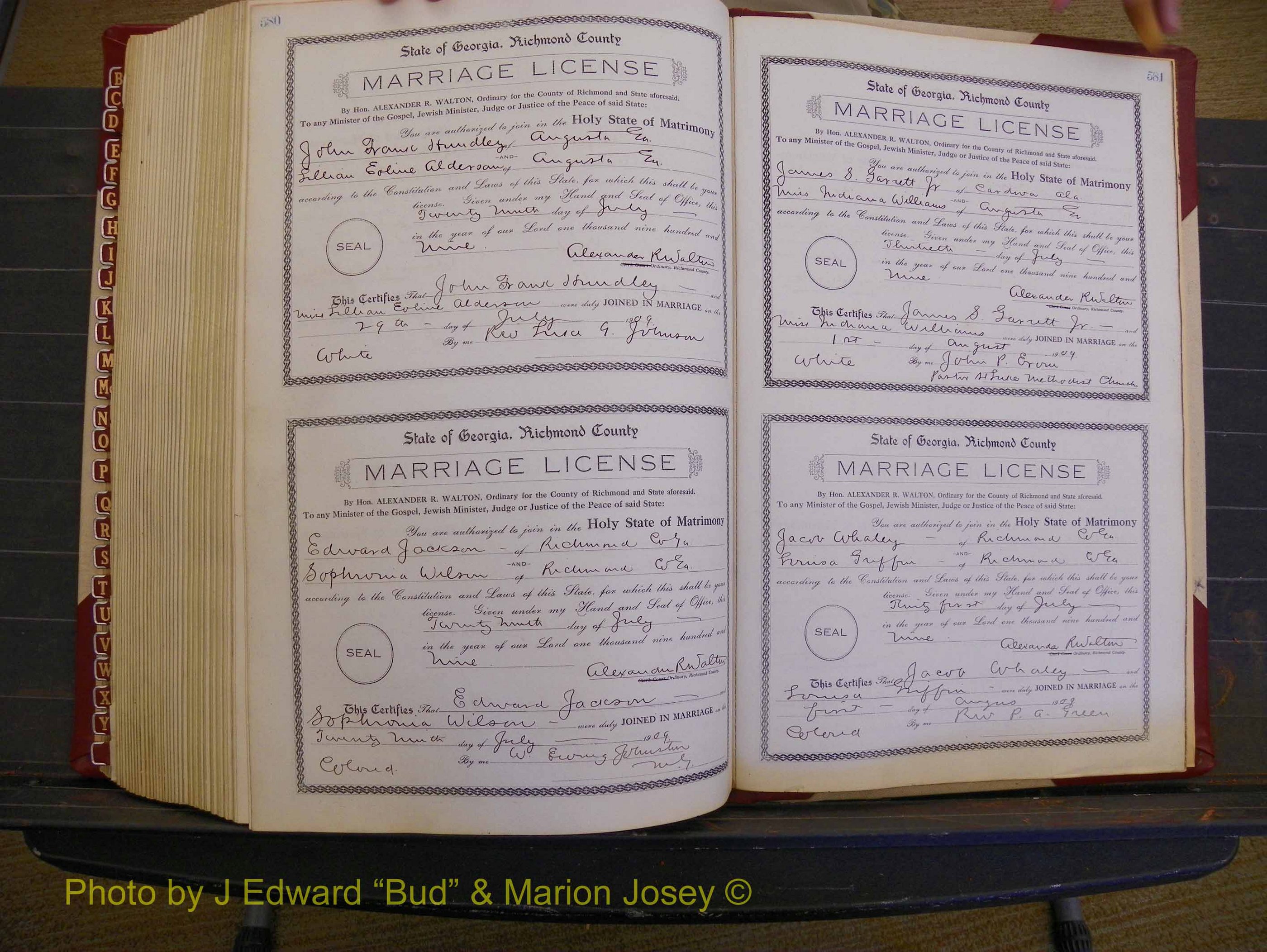 Richmond Marriages, Book EE, 1907-1909 P 580-581.JPG
