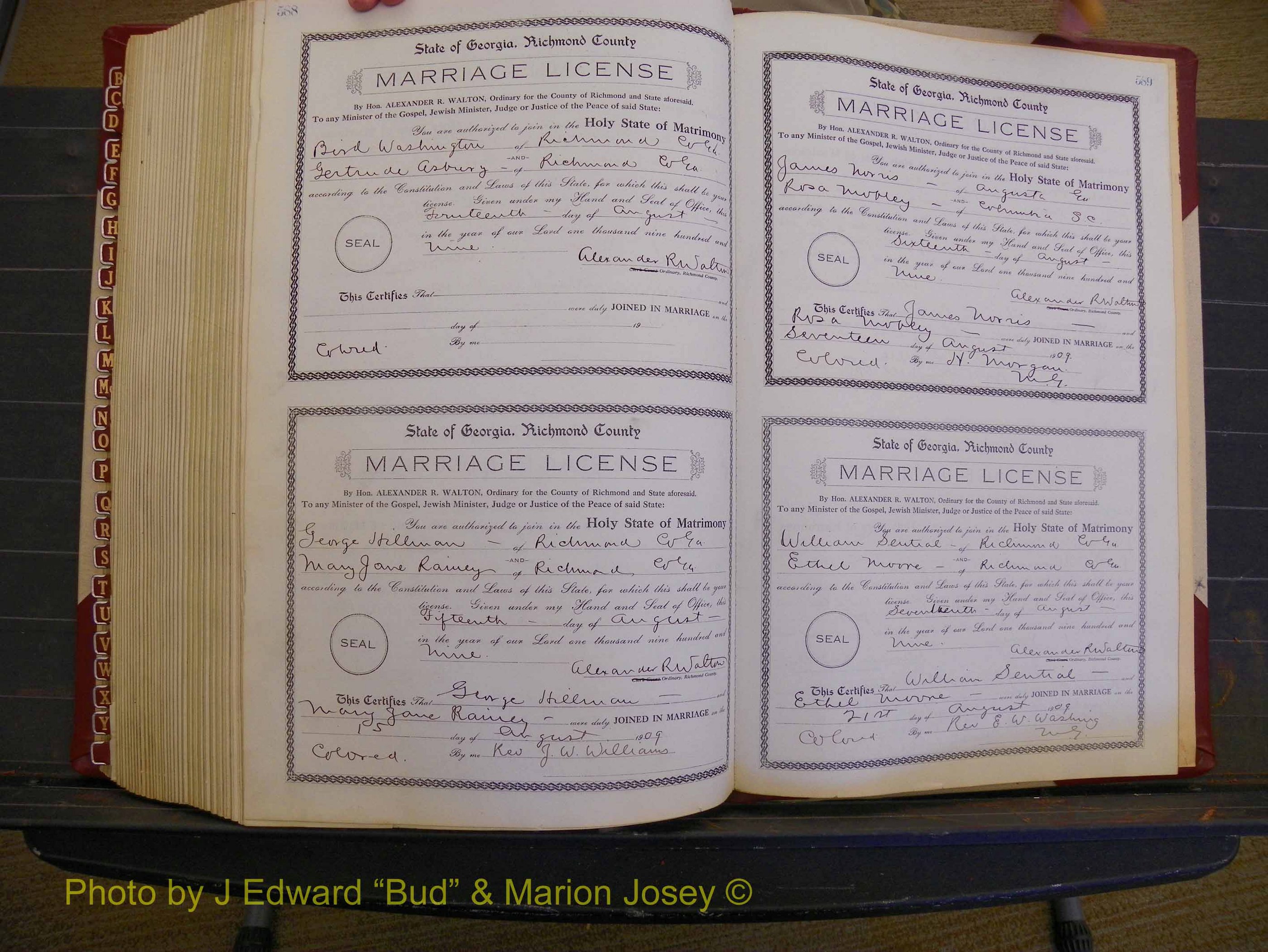 Richmond Marriages, Book EE, 1907-1909 P 588-589.JPG