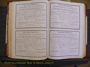 Richmond Marriages, Book EE, 1907-1909 P 156-157.JPG