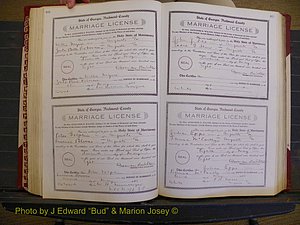 Richmond Marriages, Book EE, 1907-1909 P 166-167.JPG