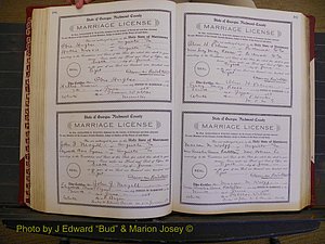 Richmond Marriages, Book EE, 1907-1909 P 186-187.JPG