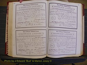 Richmond Marriages, Book EE, 1907-1909 P 196-197.JPG