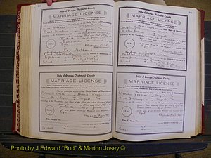 Richmond Marriages, Book EE, 1907-1909 P 198-199.JPG