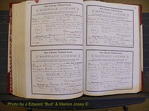 Richmond Marriages, Book EE, 1907-1909 P 408-409.JPG