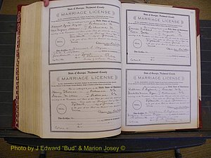 Richmond Marriages, Book EE, 1907-1909 P 542-543.JPG