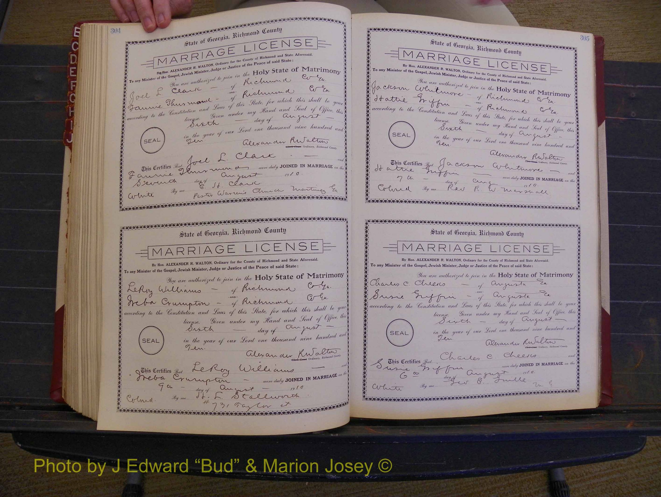 Richmond Marriages, Book FF, 1909-1911 P 304-305.JPG