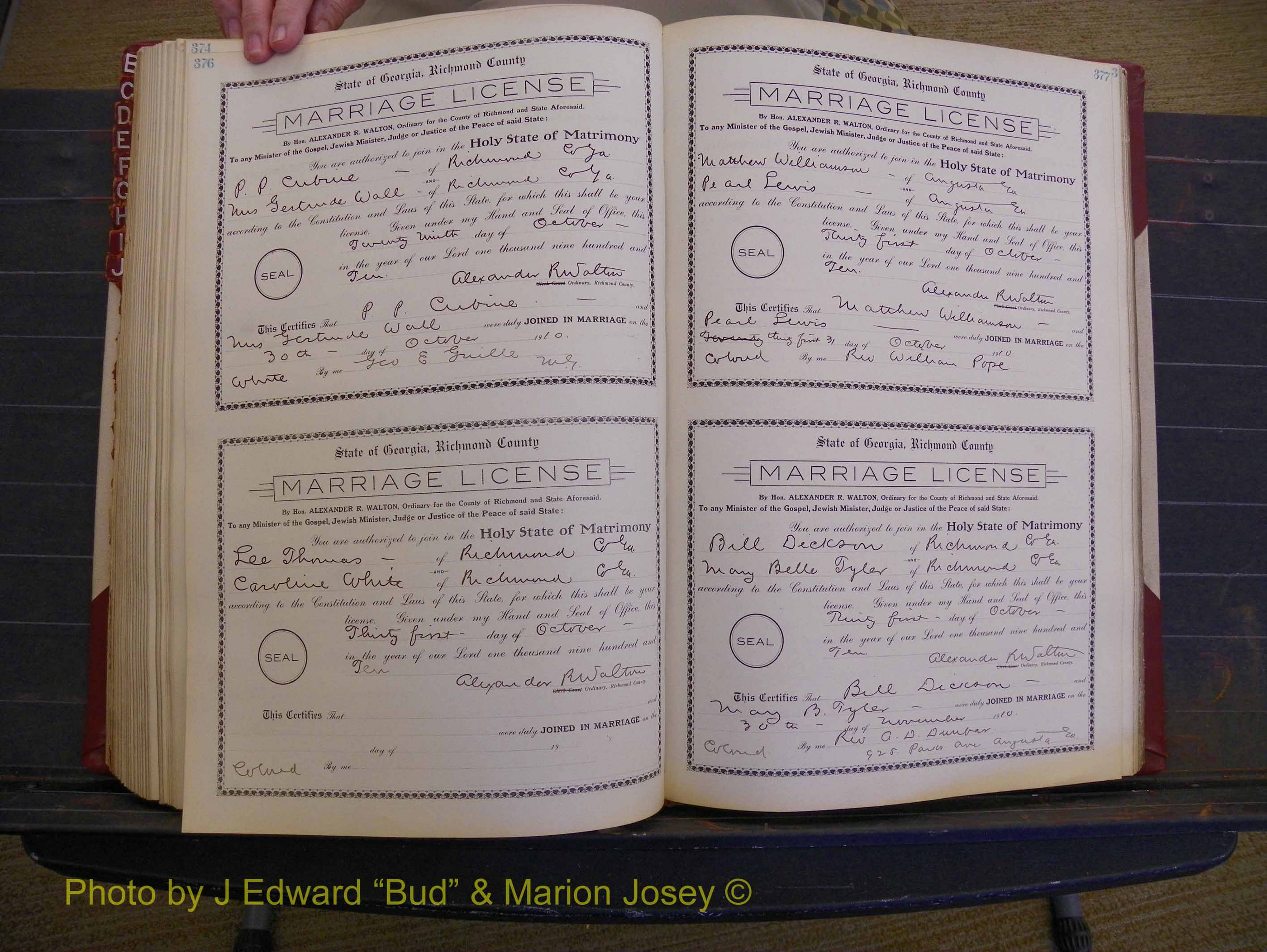 Richmond Marriages, Book FF, 1909-1911 P 376-377.JPG