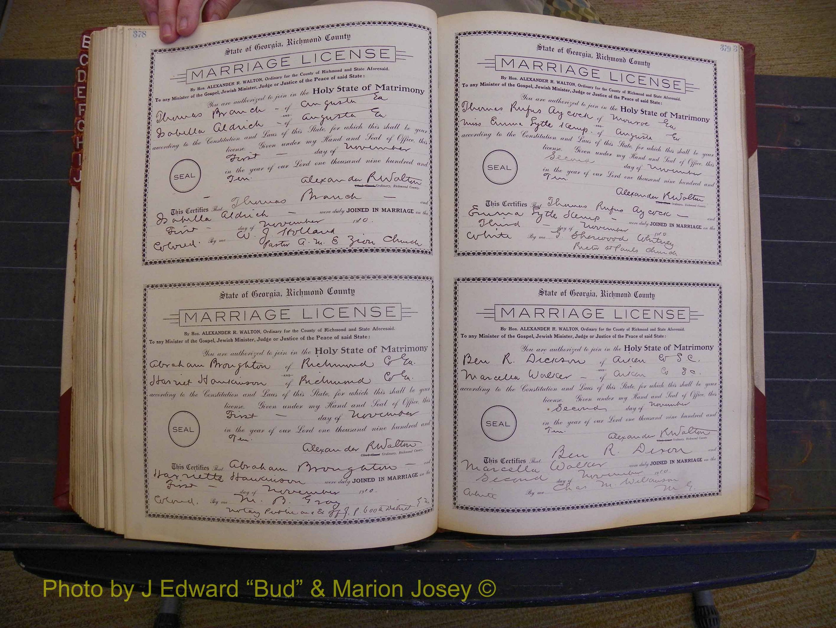 Richmond Marriages, Book FF, 1909-1911 P 378-379.JPG