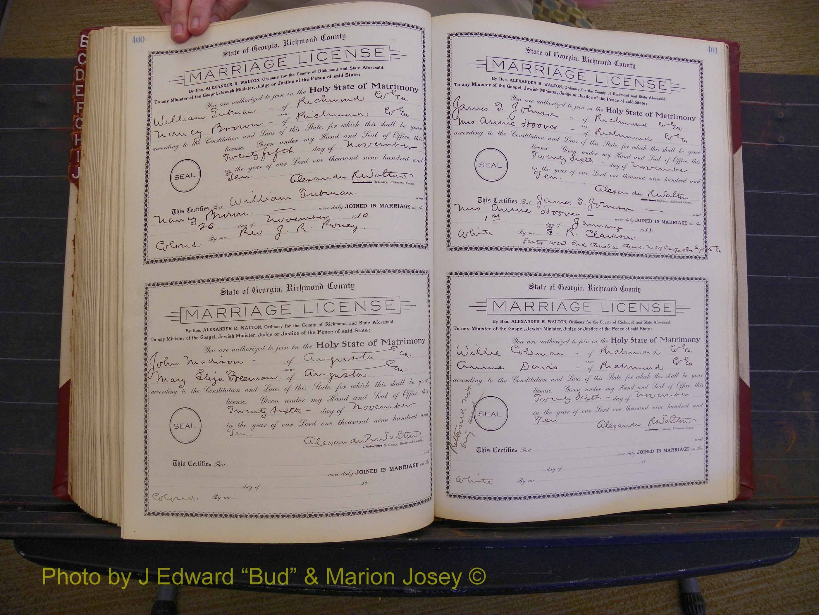 Richmond Marriages, Book FF, 1909-1911 P 400-401.JPG