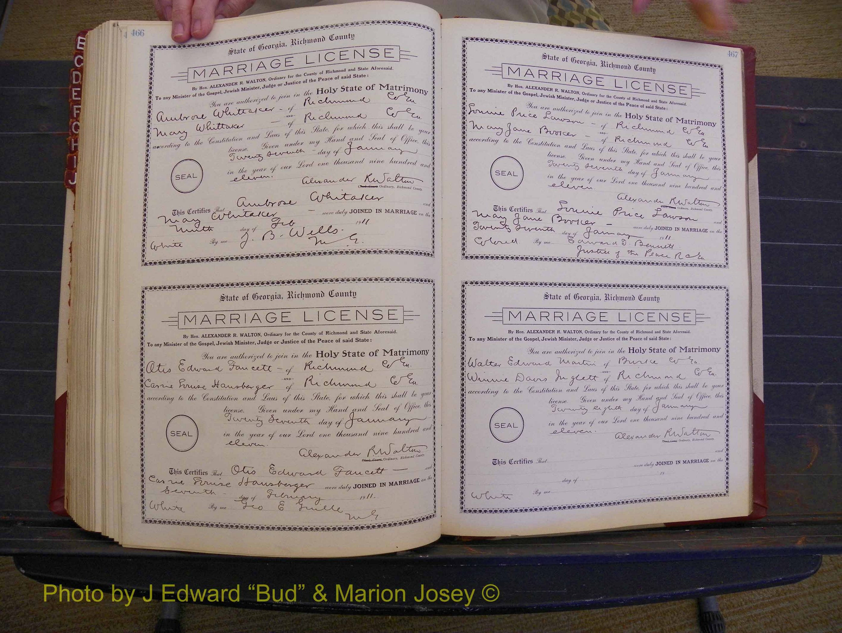 Richmond Marriages, Book FF, 1909-1911 P 466-467.JPG