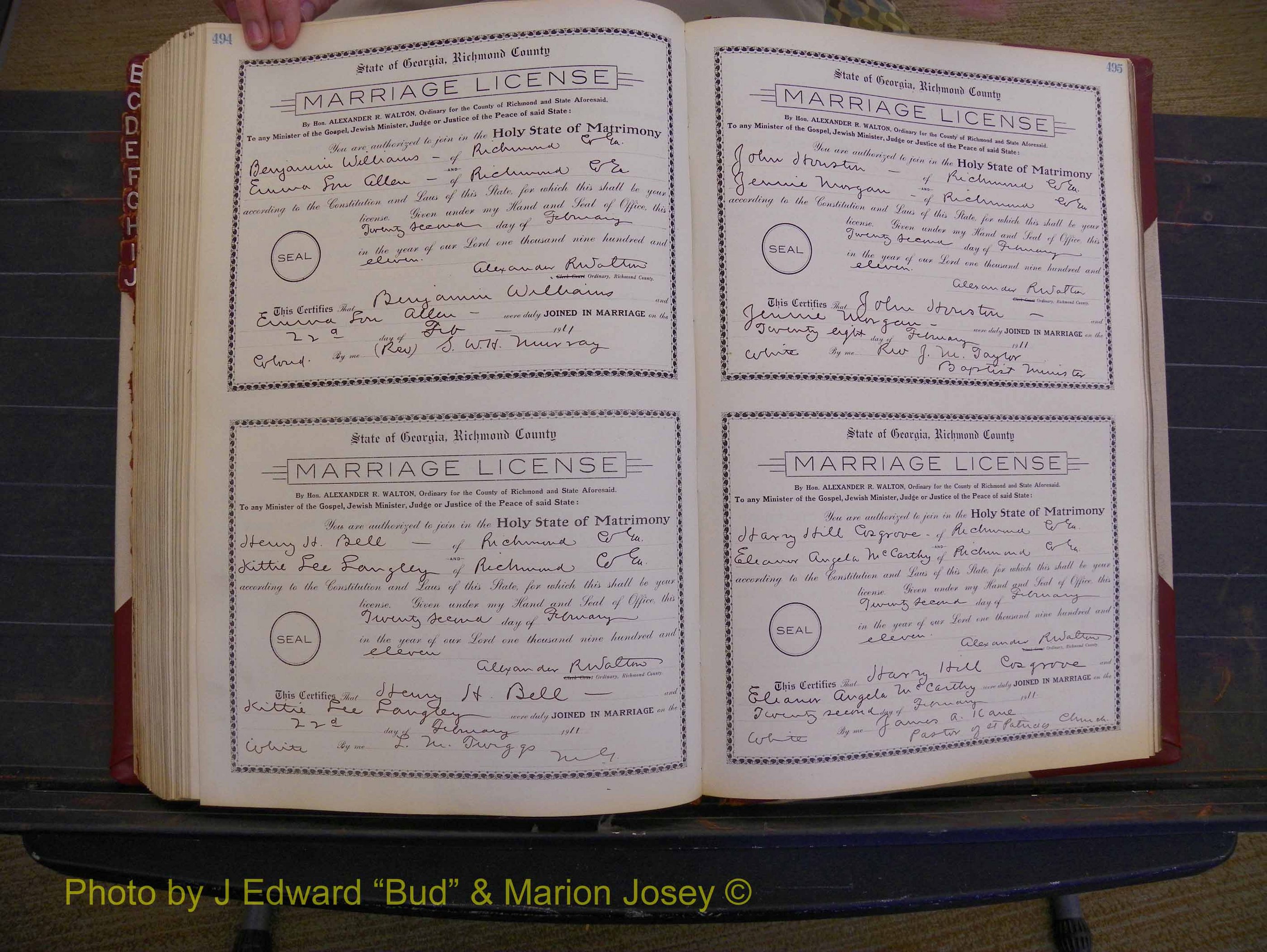 Richmond Marriages, Book FF, 1909-1911 P 494-495.JPG