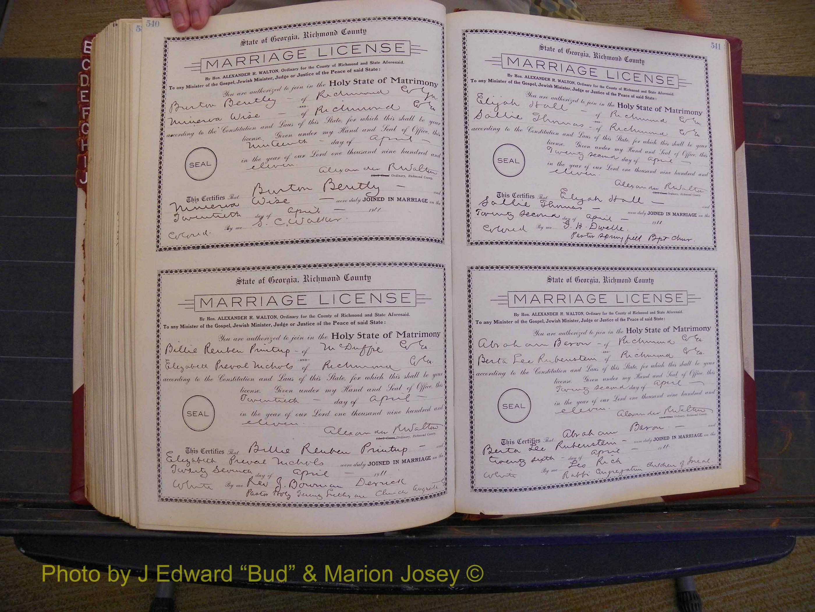 Richmond Marriages, Book FF, 1909-1911 P 540-541.JPG