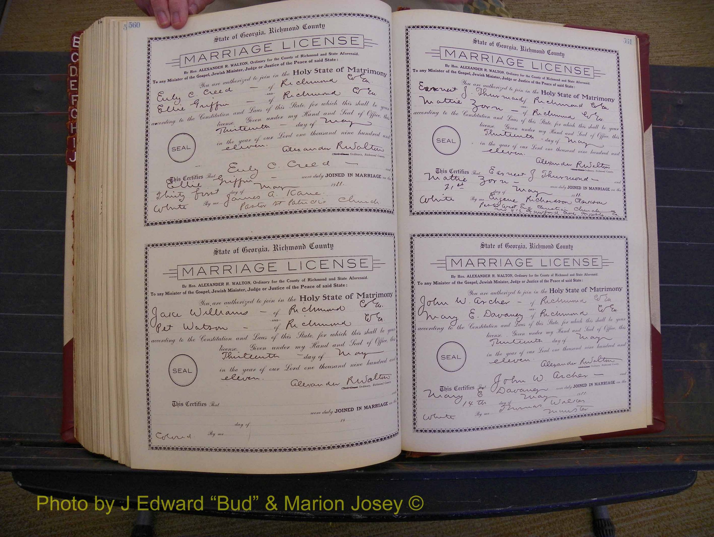 Richmond Marriages, Book FF, 1909-1911 P 560-561.JPG