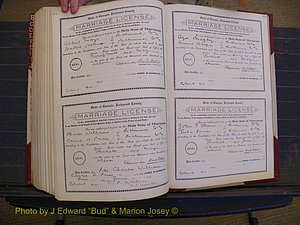 Richmond Marriages, Book FF, 1909-1911 P 572-573.JPG