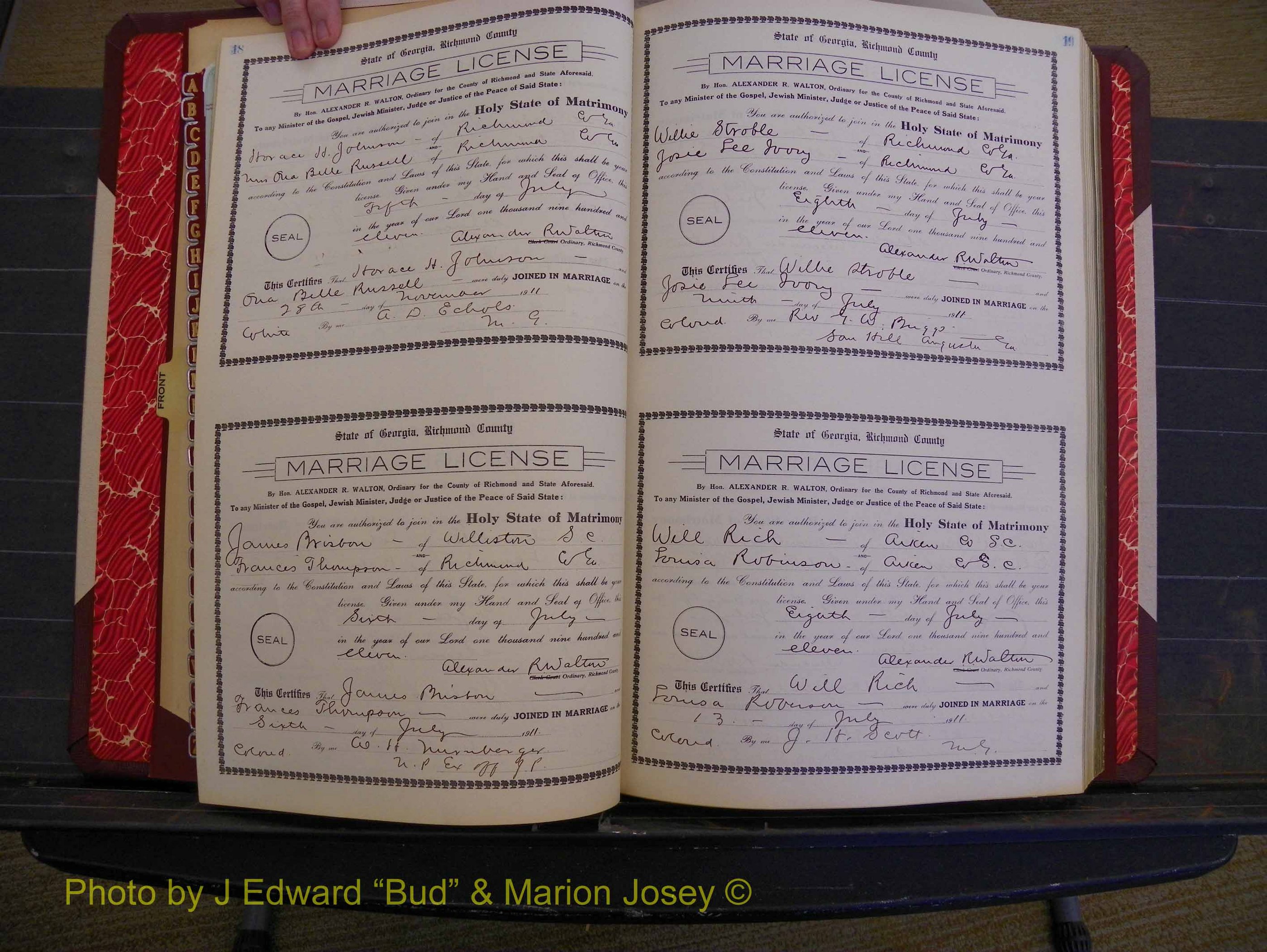 Richmond Marriages, Book GG, 1911-1912 P 018-019.JPG