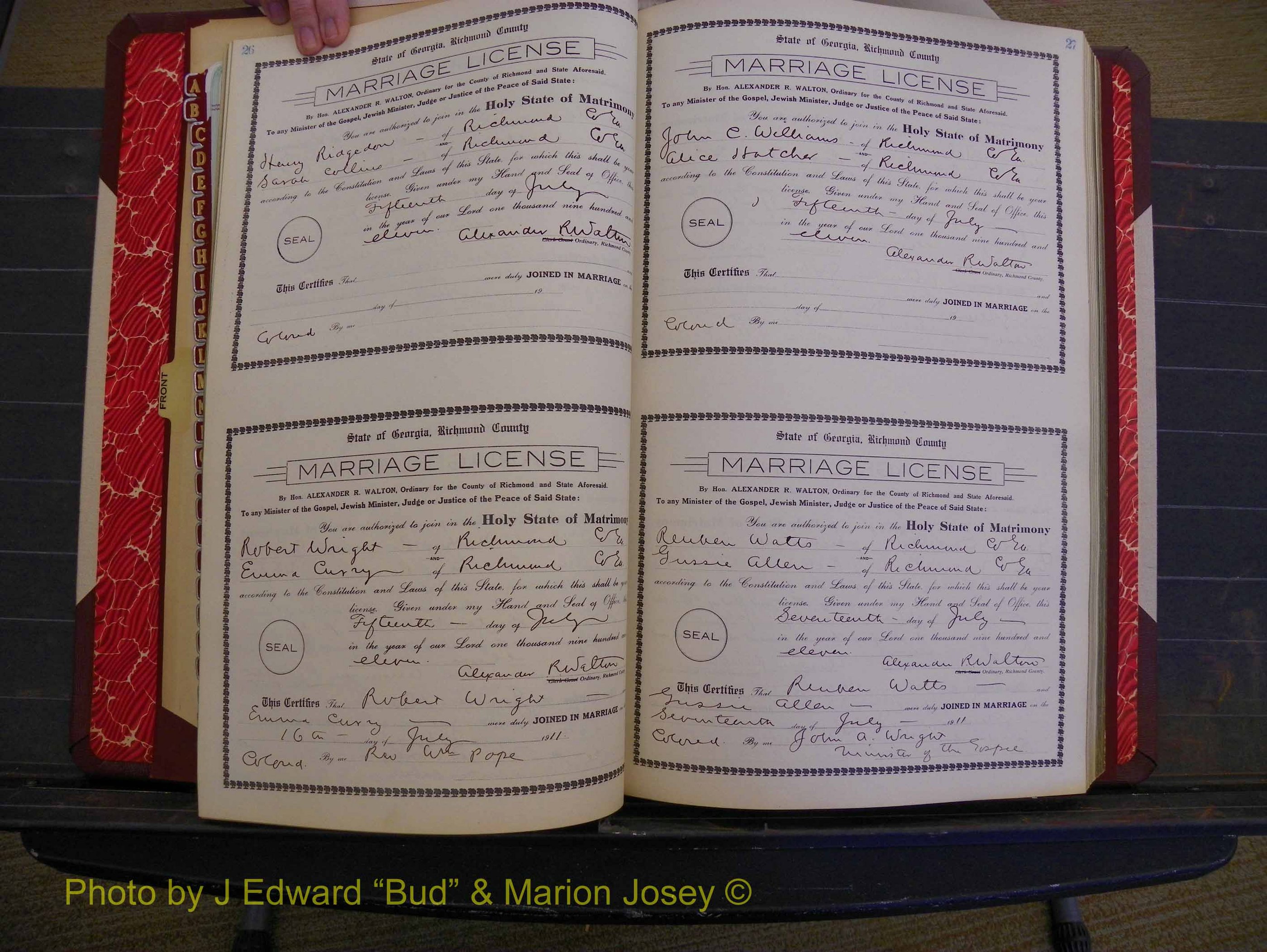 Richmond Marriages, Book GG, 1911-1912 P 026-027.JPG