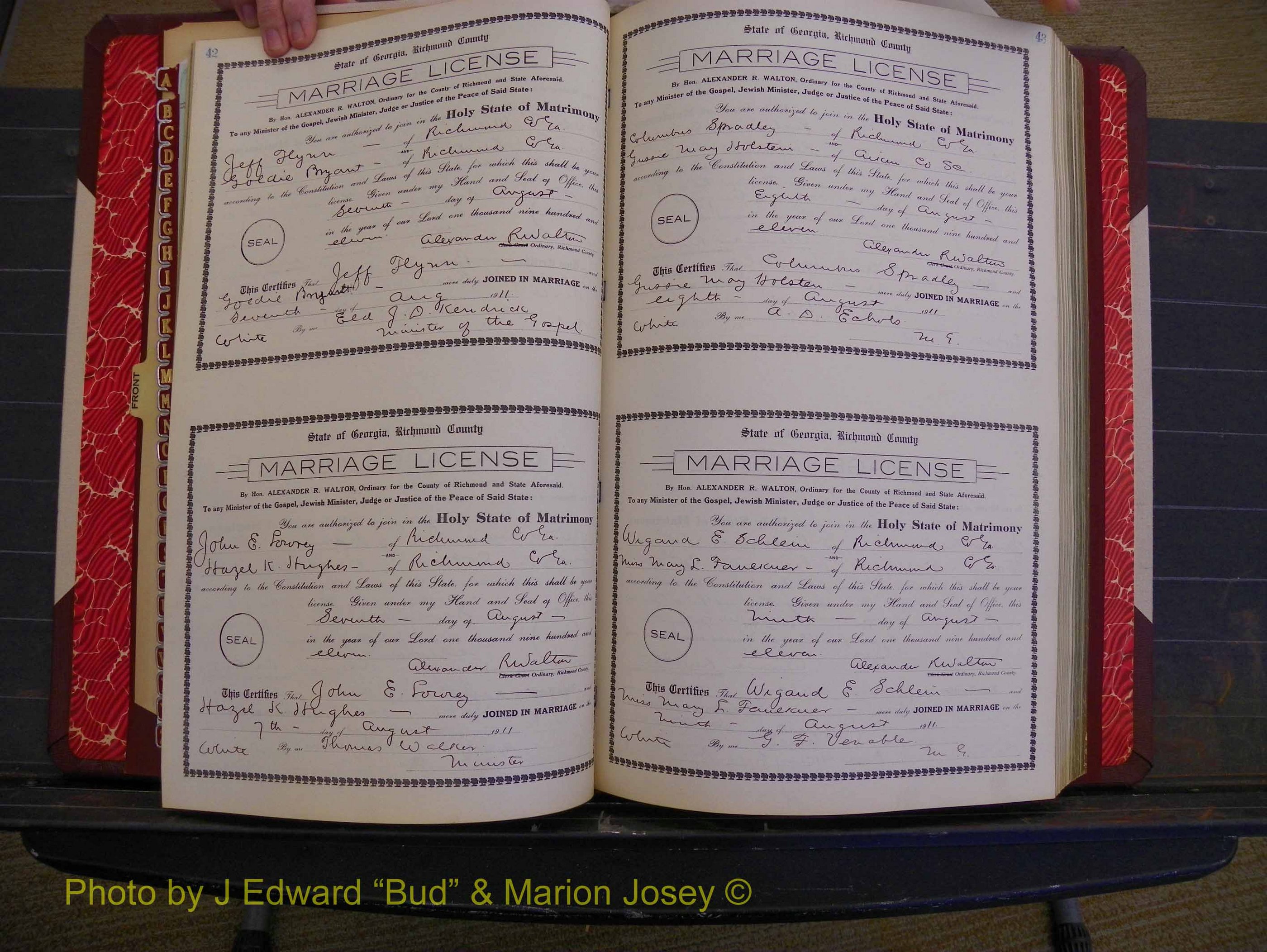 Richmond Marriages, Book GG, 1911-1912 P 042-043.JPG