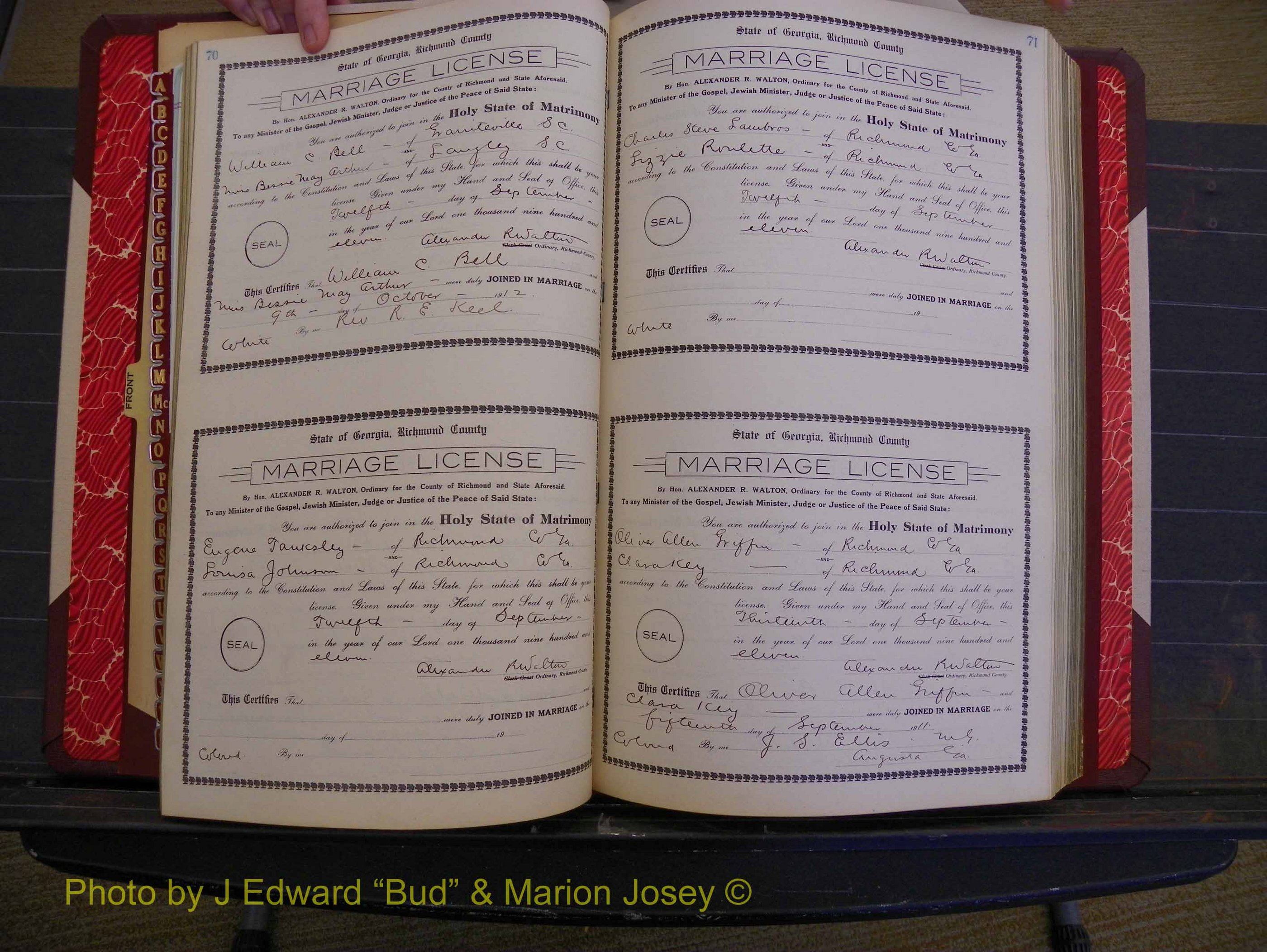 Richmond Marriages, Book GG, 1911-1912 P 070-071.JPG