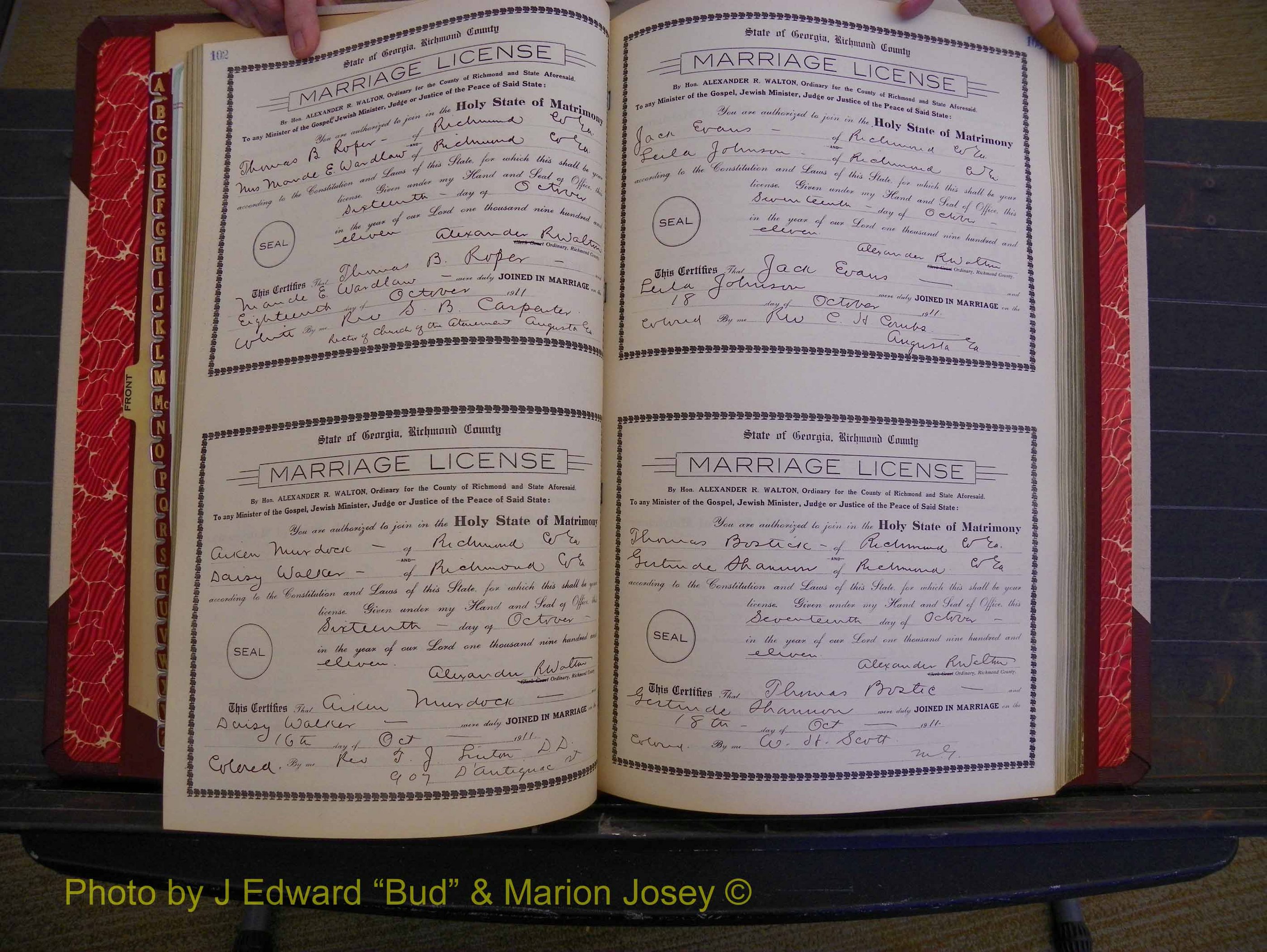 Richmond Marriages, Book GG, 1911-1912 P 102-103.JPG