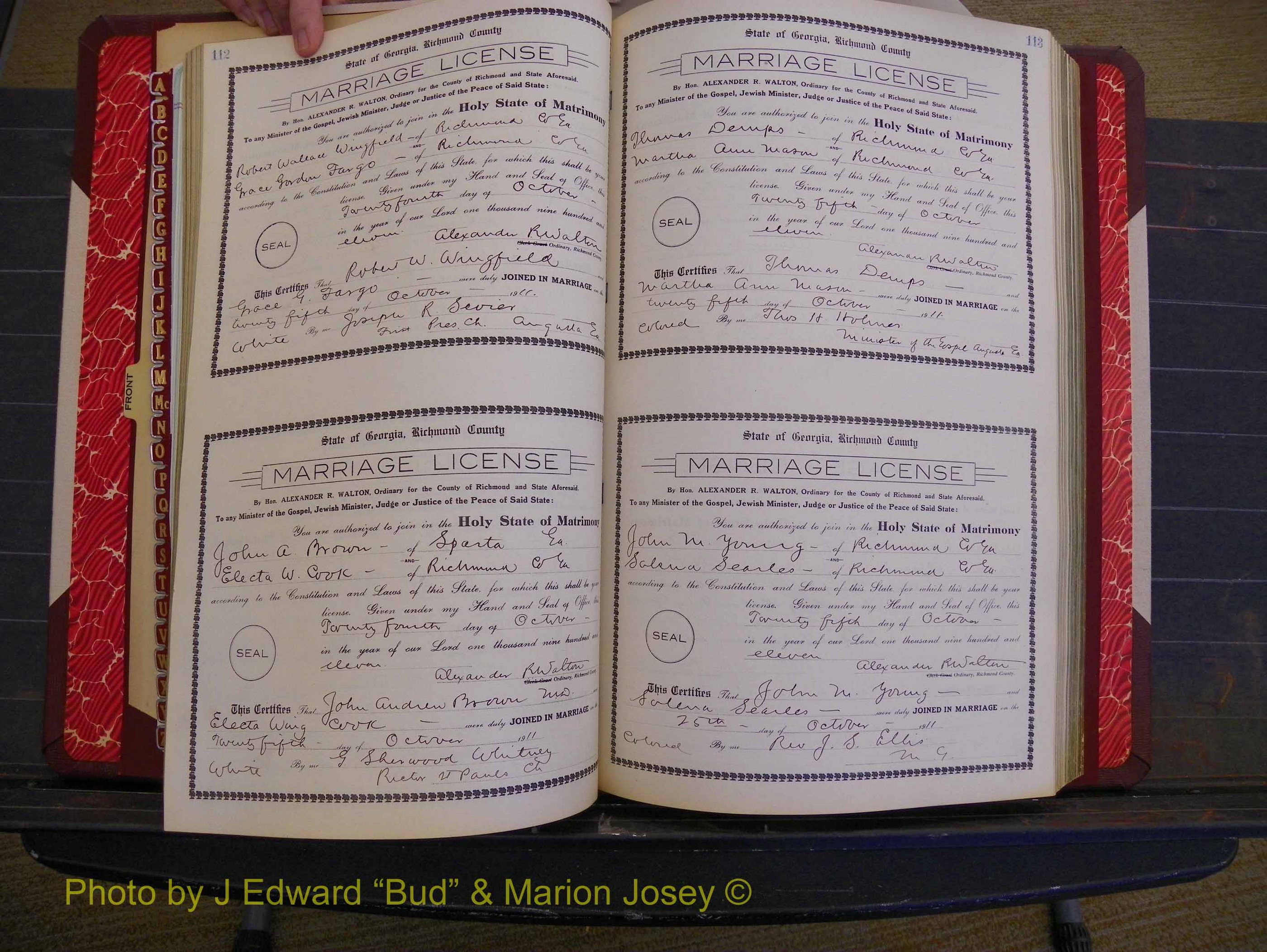 Richmond Marriages, Book GG, 1911-1912 P 112-113.JPG