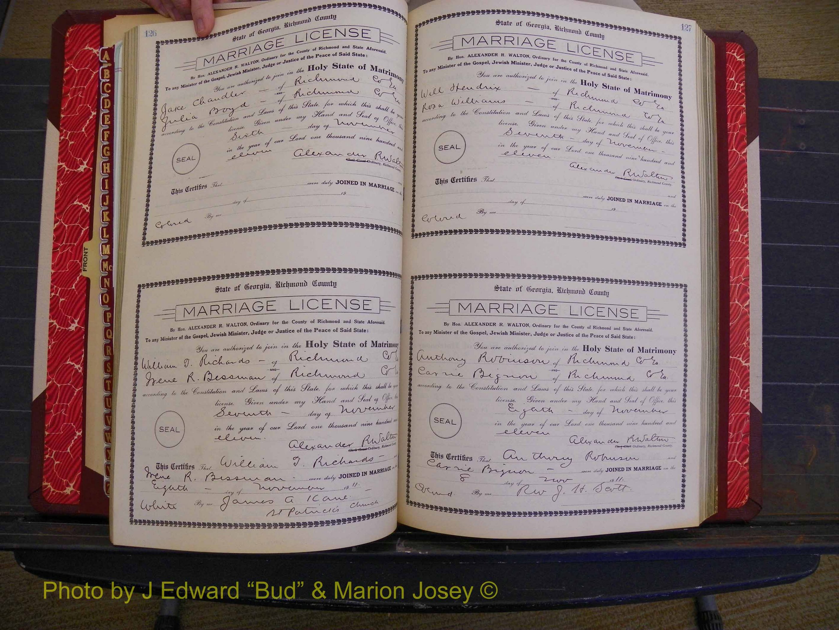 Richmond Marriages, Book GG, 1911-1912 P 126-127.JPG