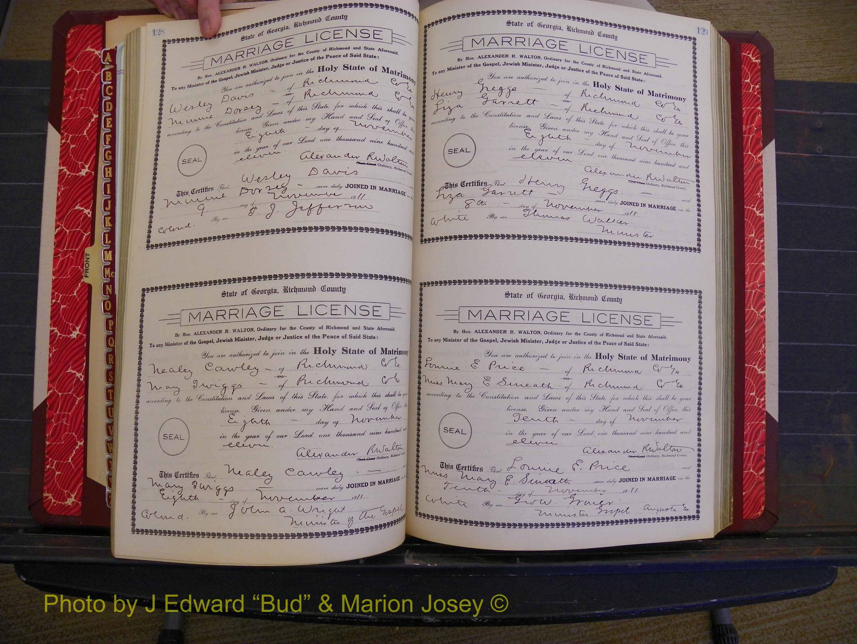 Richmond Marriages, Book GG, 1911-1912 P 128-129.JPG