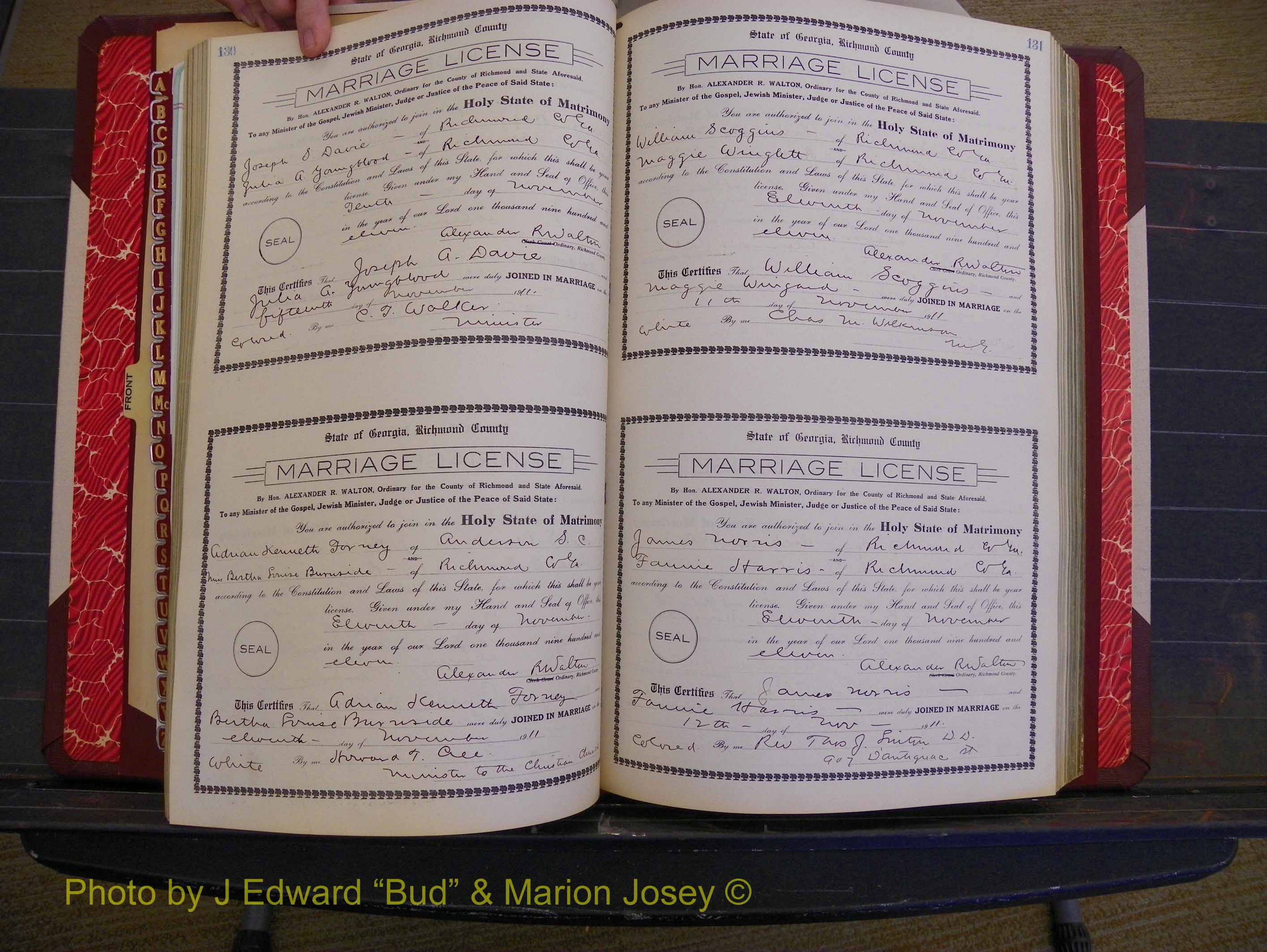 Richmond Marriages, Book GG, 1911-1912 P 130-131.JPG