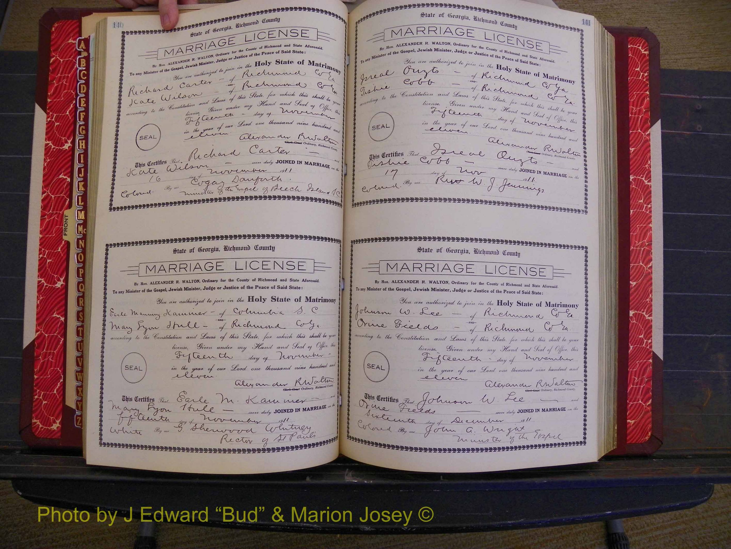 Richmond Marriages, Book GG, 1911-1912 P 140-141.JPG