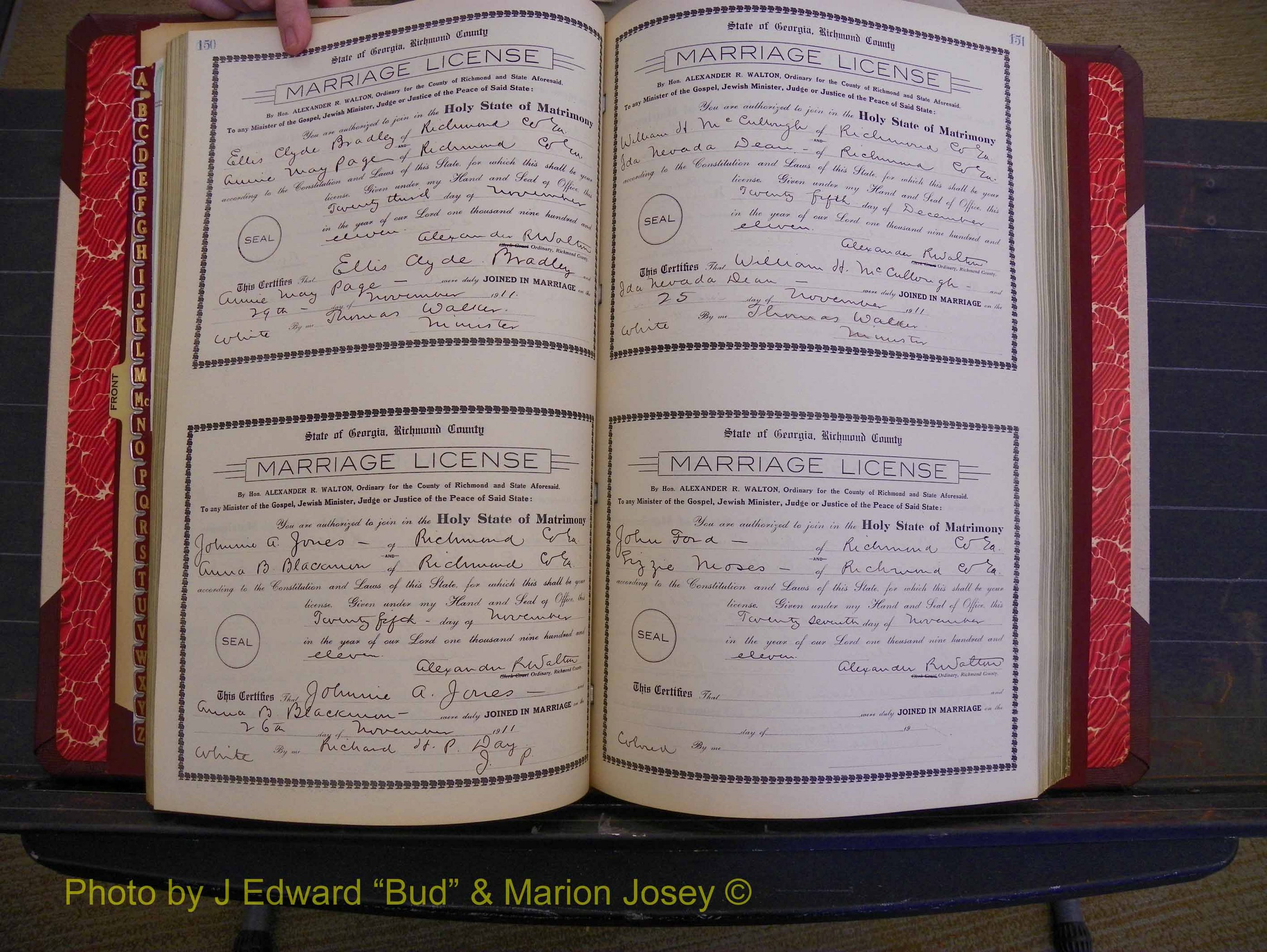 Richmond Marriages, Book GG, 1911-1912 P 150-151.JPG