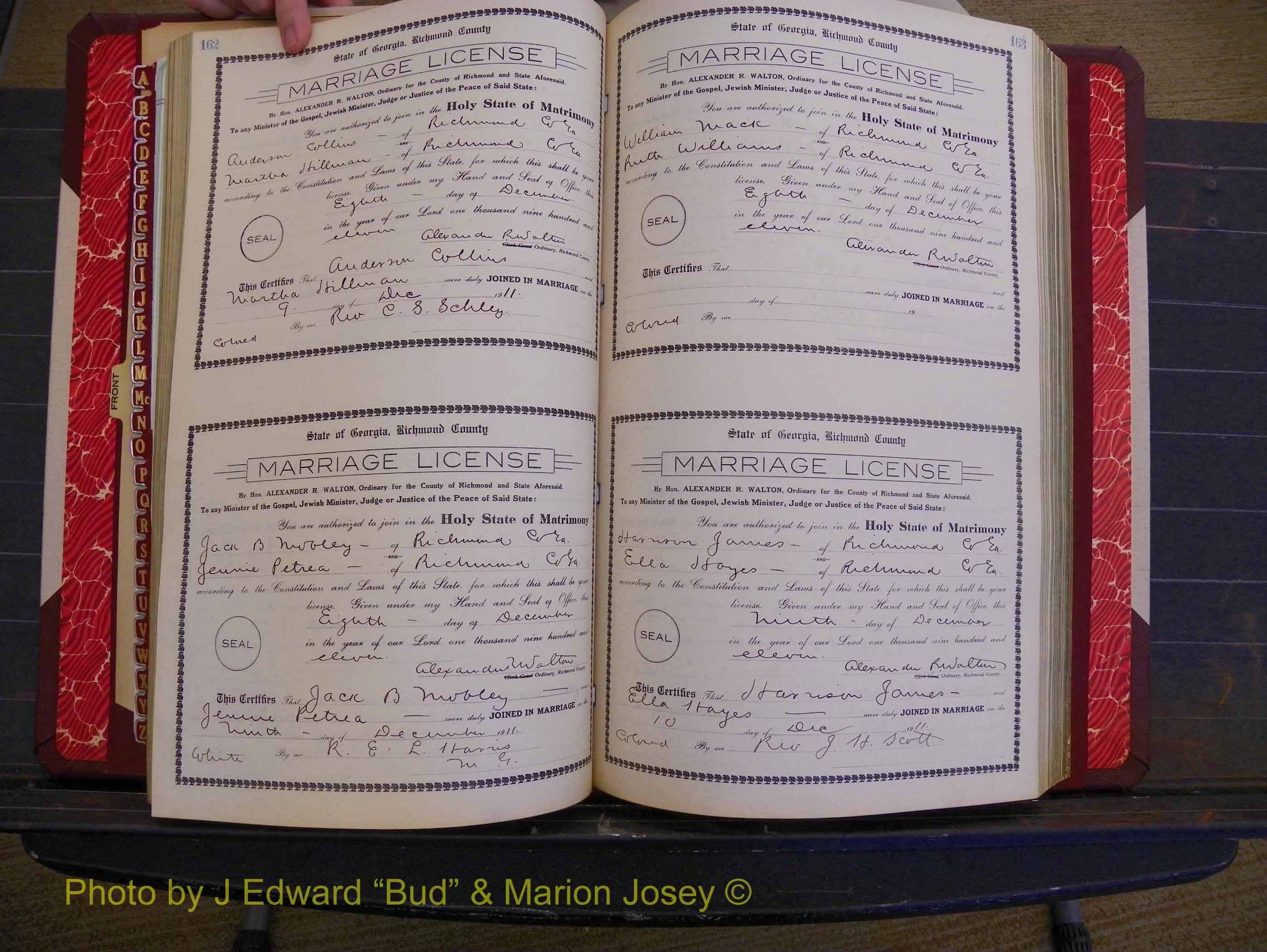 Richmond Marriages, Book GG, 1911-1912 P 162-163.JPG
