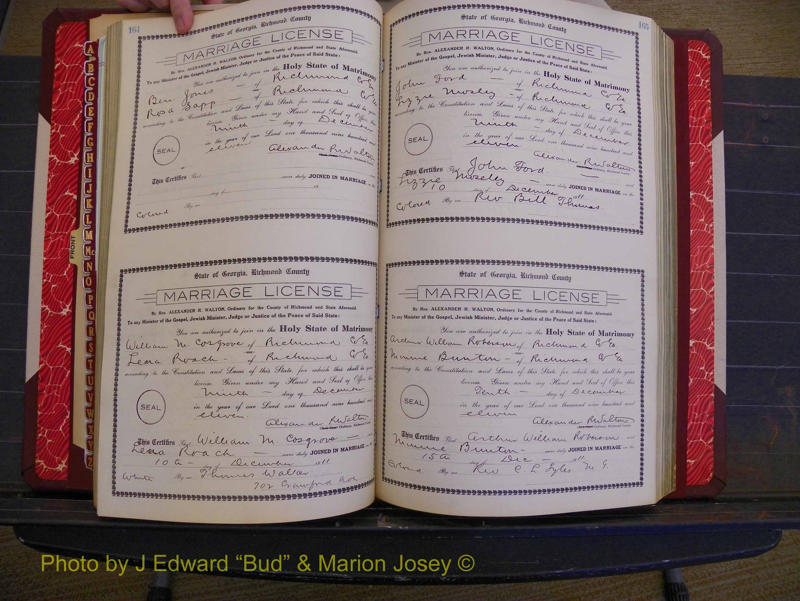 Richmond Marriages, Book GG, 1911-1912 P 164-165.JPG