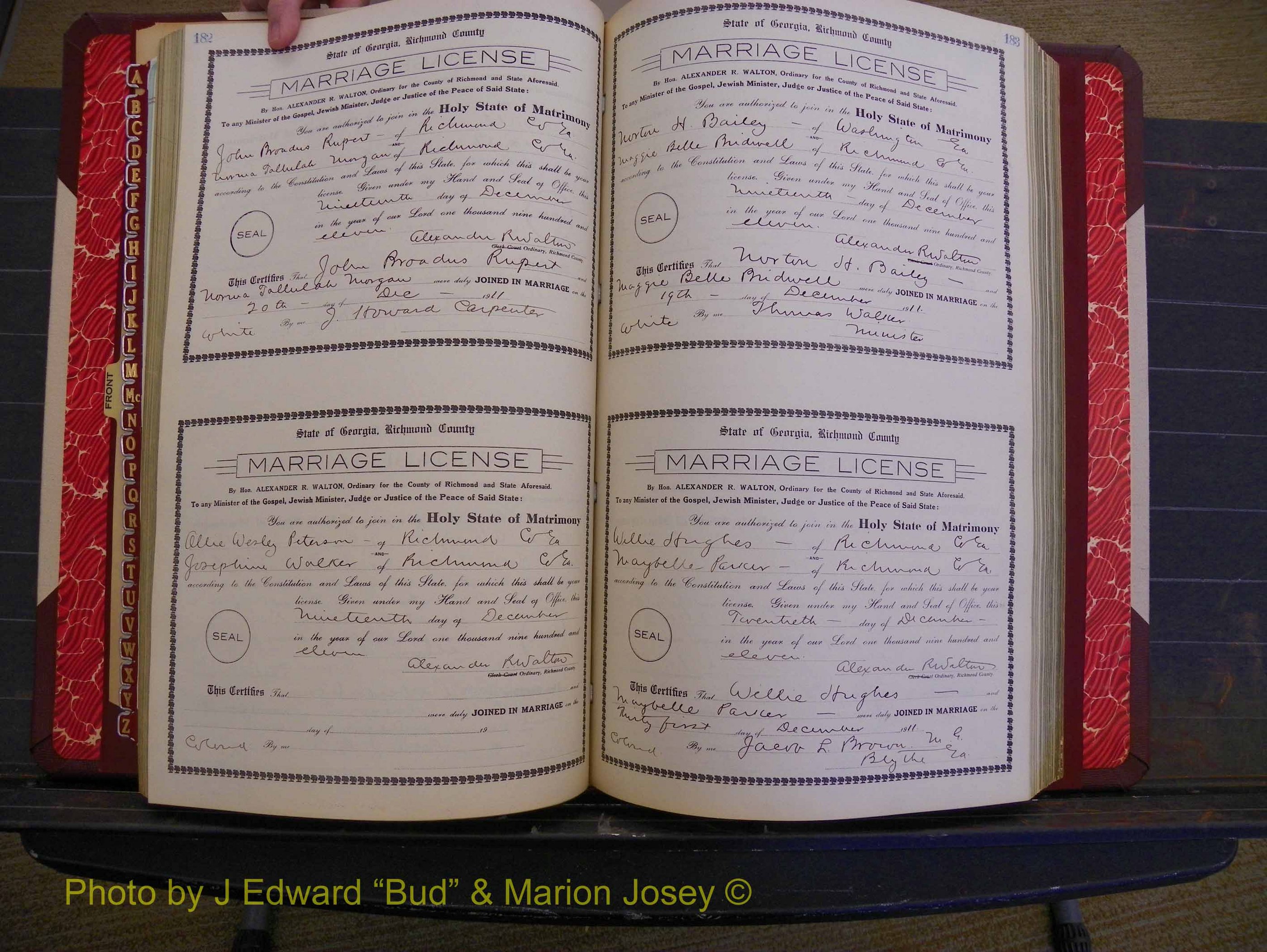 Richmond Marriages, Book GG, 1911-1912 P 182-183.JPG
