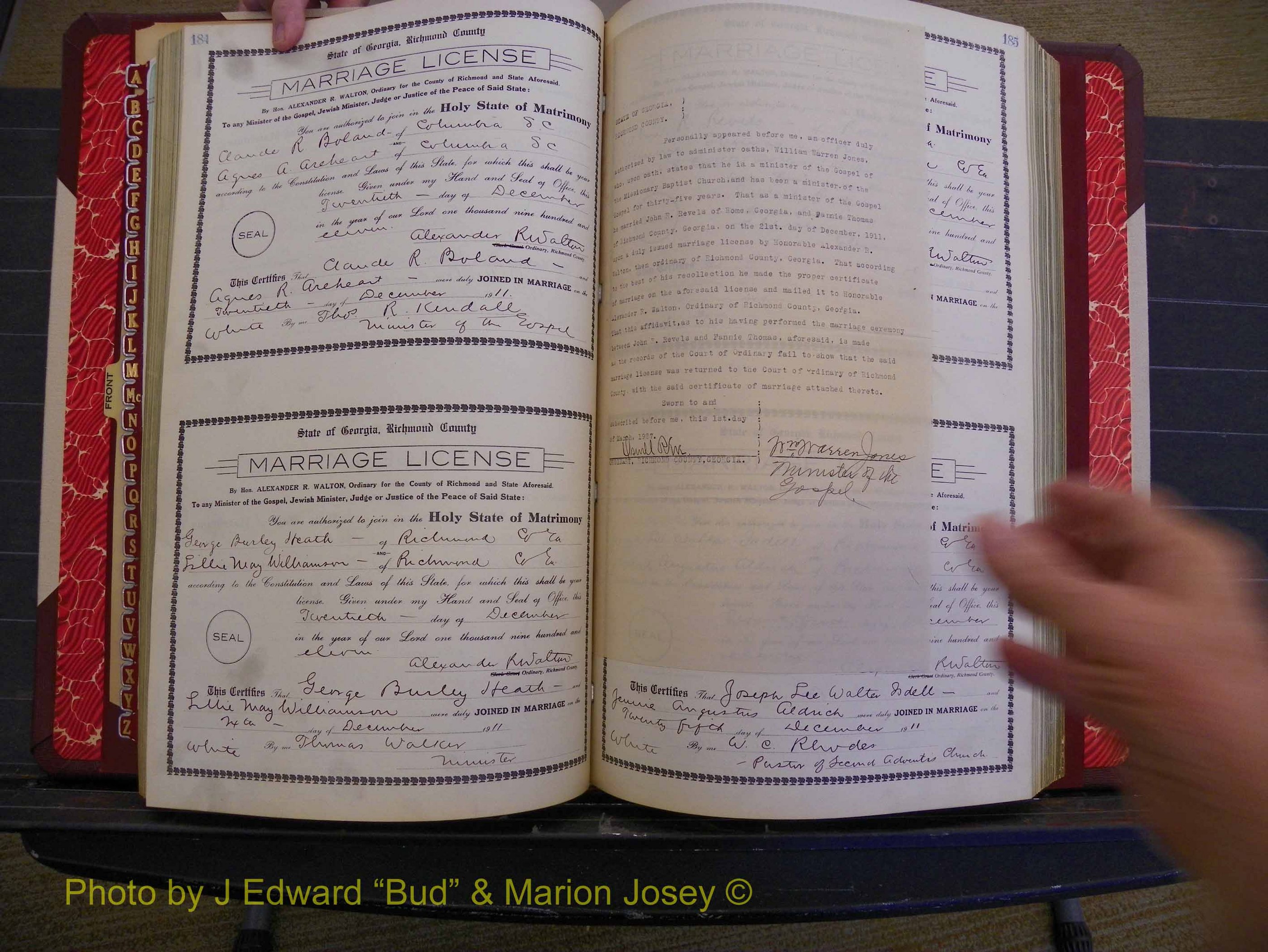 Richmond Marriages, Book GG, 1911-1912 P 184-185.JPG