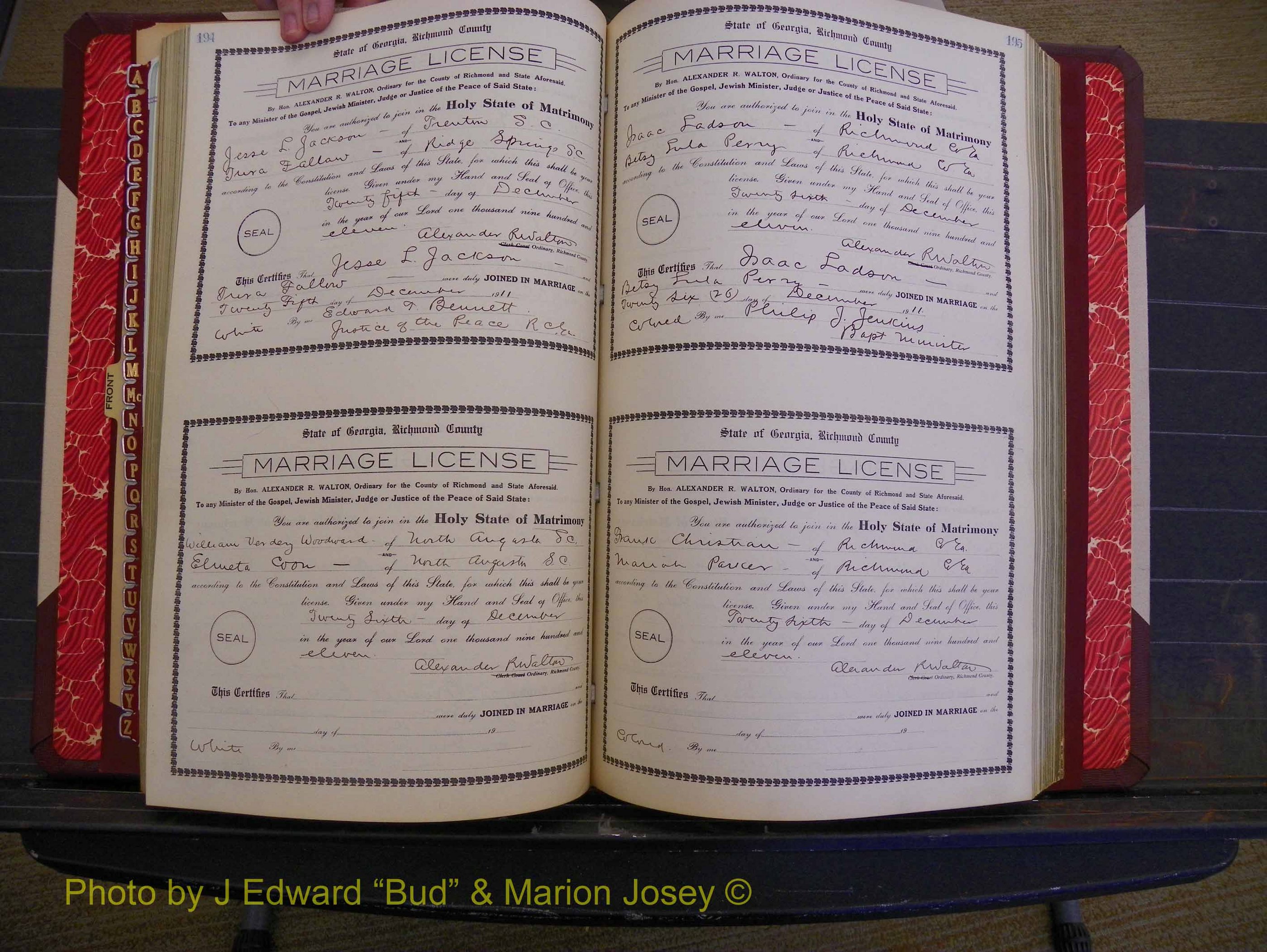 Richmond Marriages, Book GG, 1911-1912 P 194-195.JPG