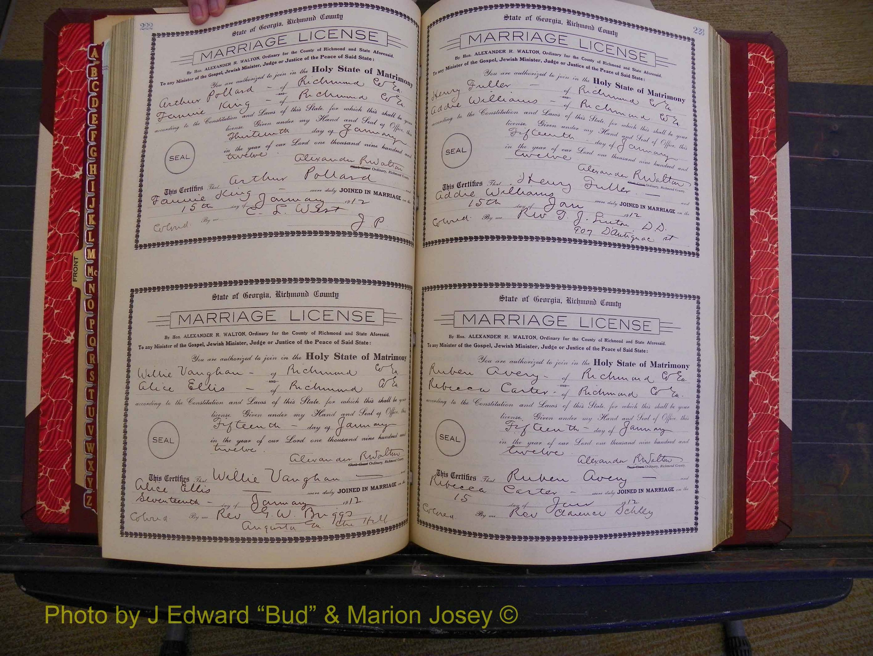 Richmond Marriages, Book GG, 1911-1912 P 224-225.JPG