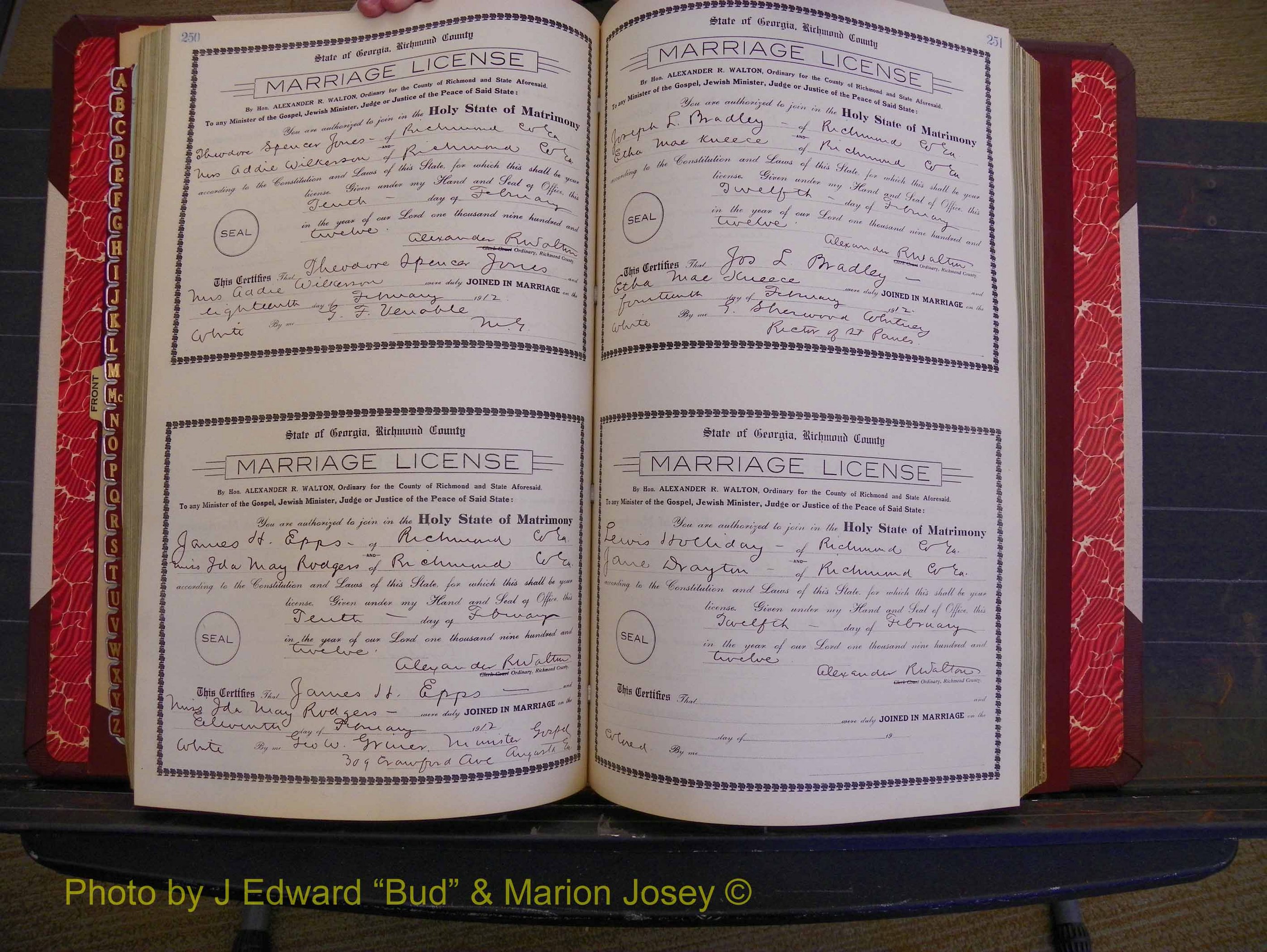Richmond Marriages, Book GG, 1911-1912 P 250-251.JPG