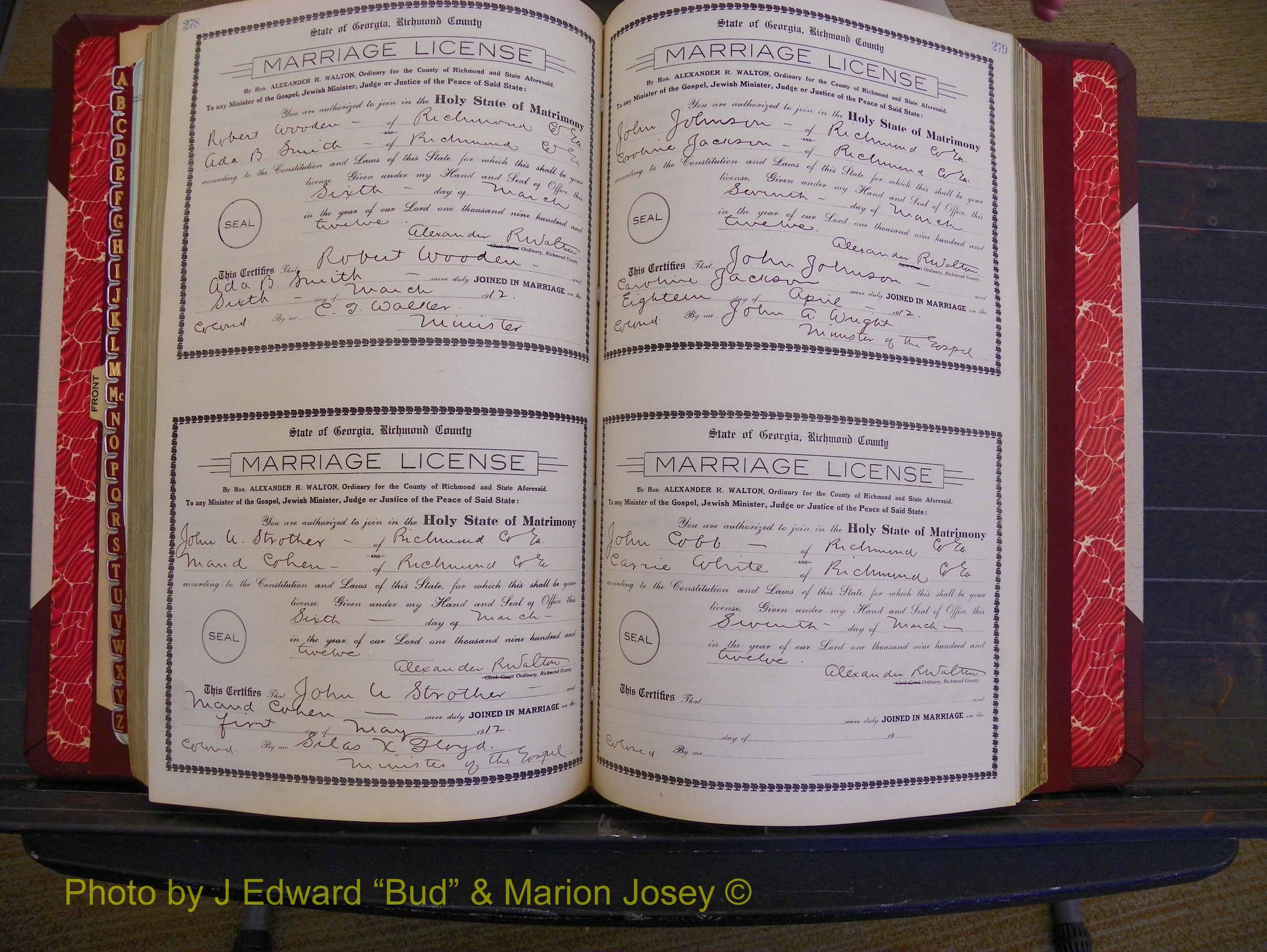 Richmond Marriages, Book GG, 1911-1912 P 278-279.JPG