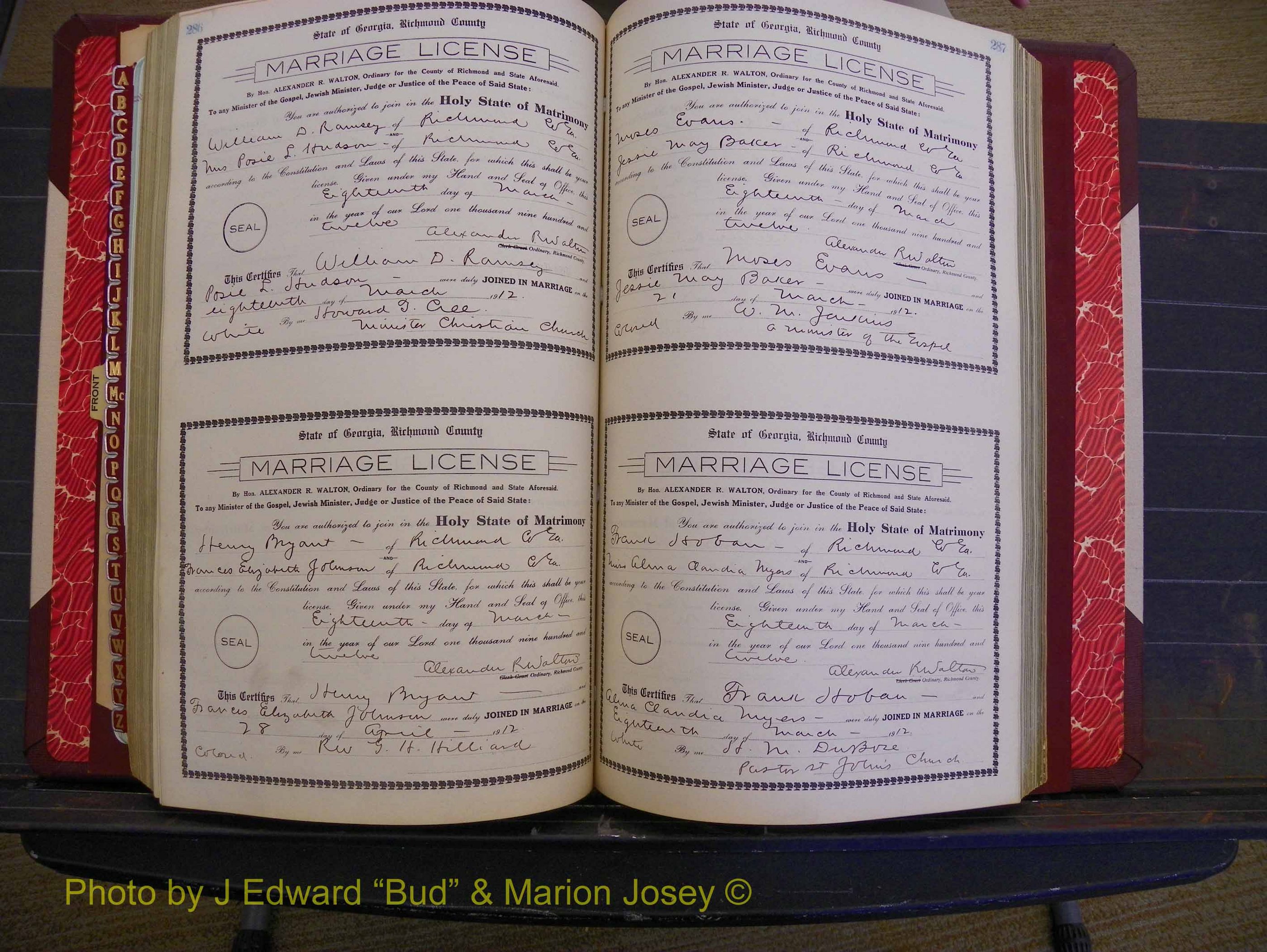Richmond Marriages, Book GG, 1911-1912 P 286-287.JPG