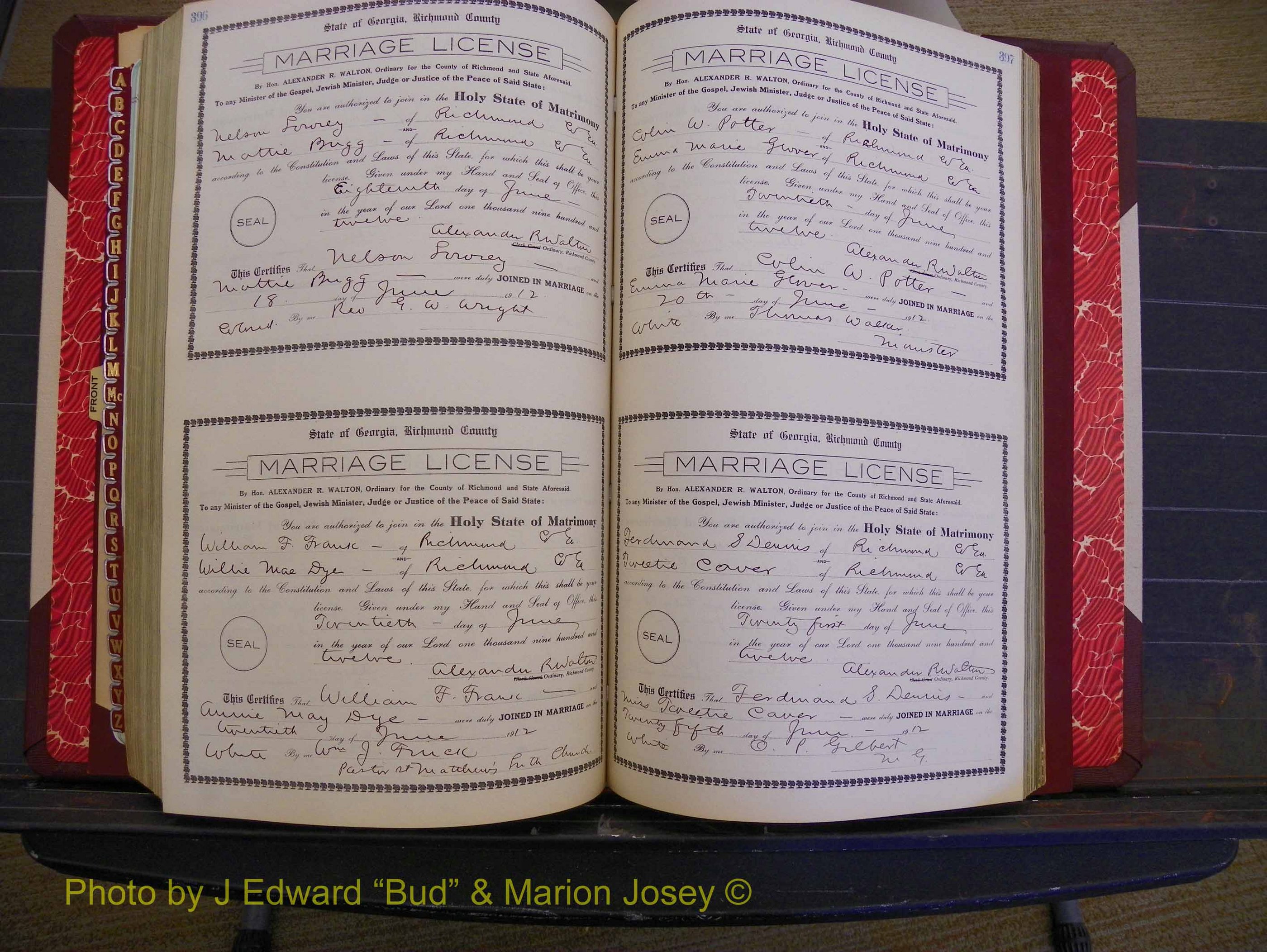 Richmond Marriages, Book GG, 1911-1912 P 396-397.JPG