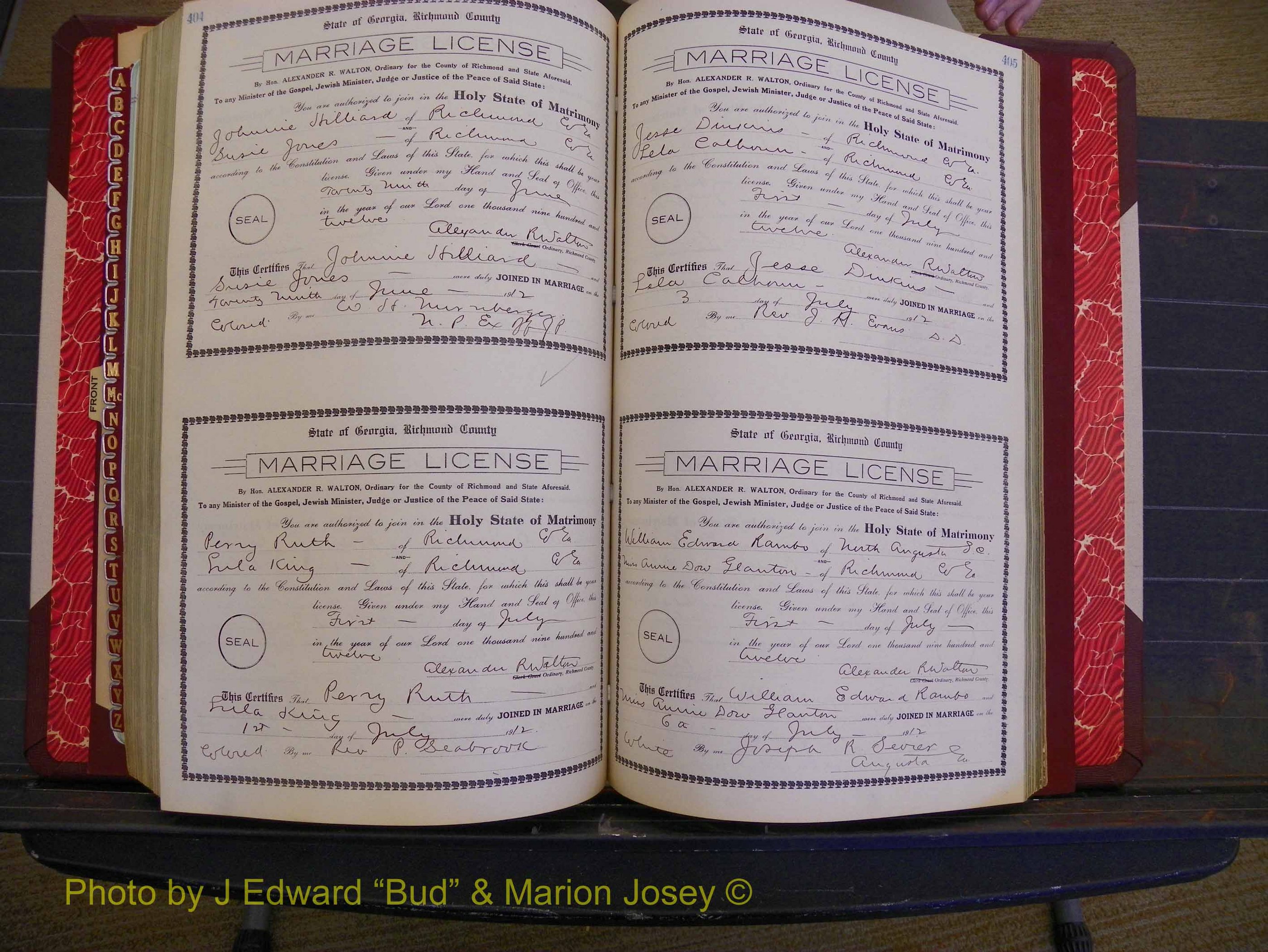 Richmond Marriages, Book GG, 1911-1912 P 404-405.JPG