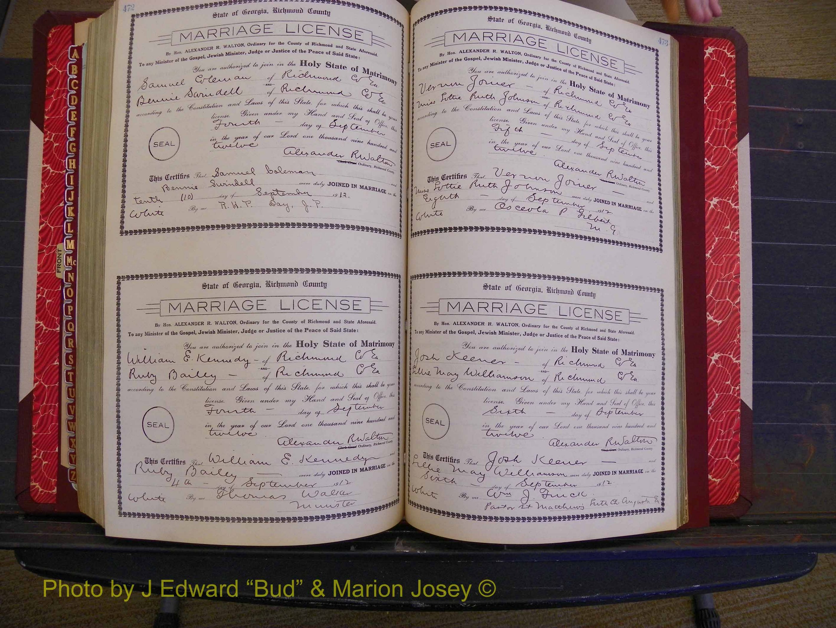 Richmond Marriages, Book GG, 1911-1912 P 472-473.JPG